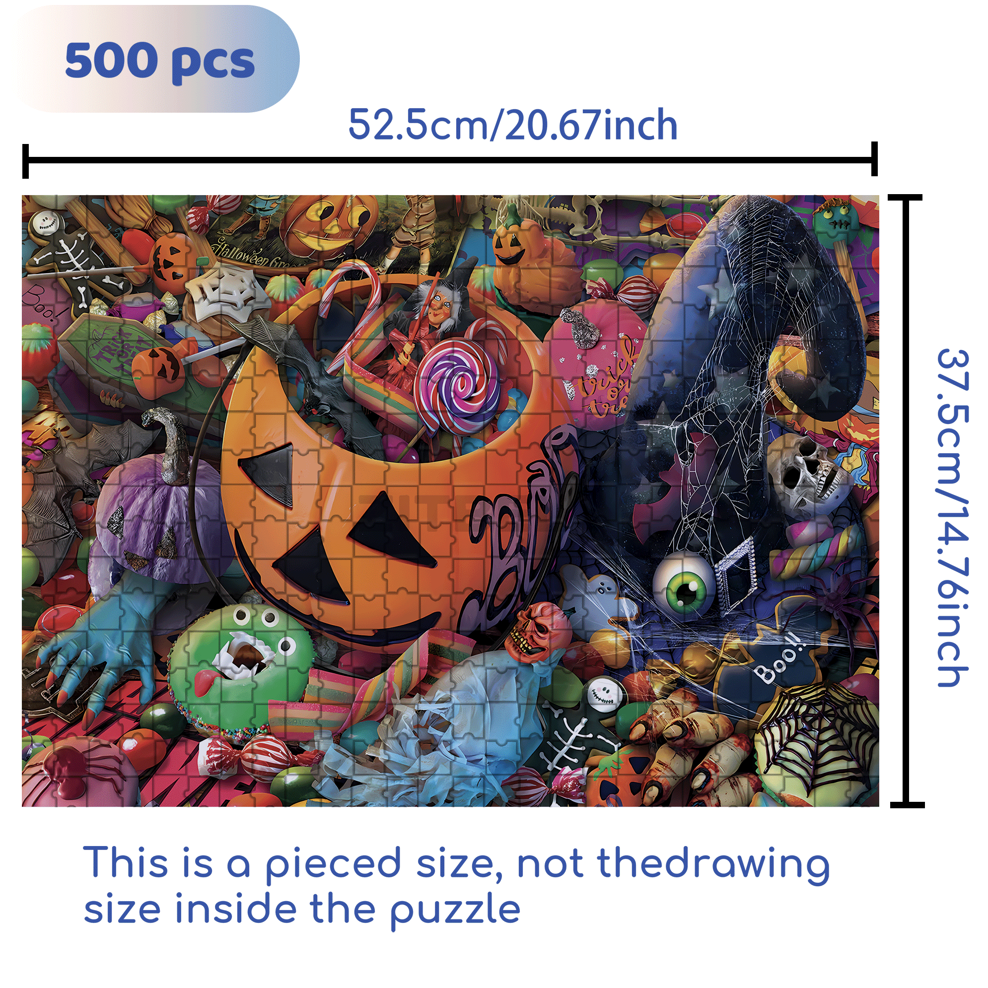 Halloween Special Party 500pcs/1000pcs Jigsaw Puzzle, Scratch-Resistant, Interactive Family Game & Brain-Boosting DIY Decor, Perfect for Halloween, Christmas & New Year Gifts, Family Puzzle Game
