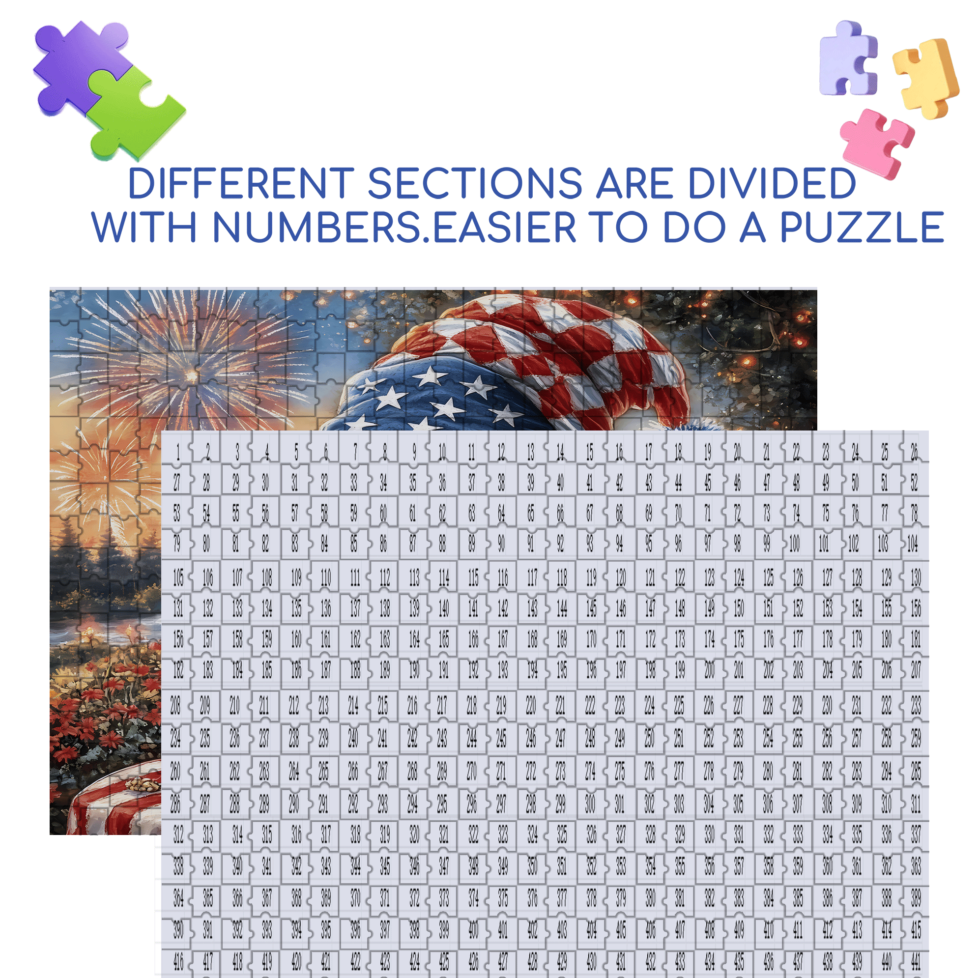 Independence Day 500pcs/1000pcs Jigsaw Puzzle, Scratch-Resistant, Interactive Family Game & Brain-Boosting DIY Decor, Perfect for Halloween, Christmas & New Year Gifts, Family Puzzle Game