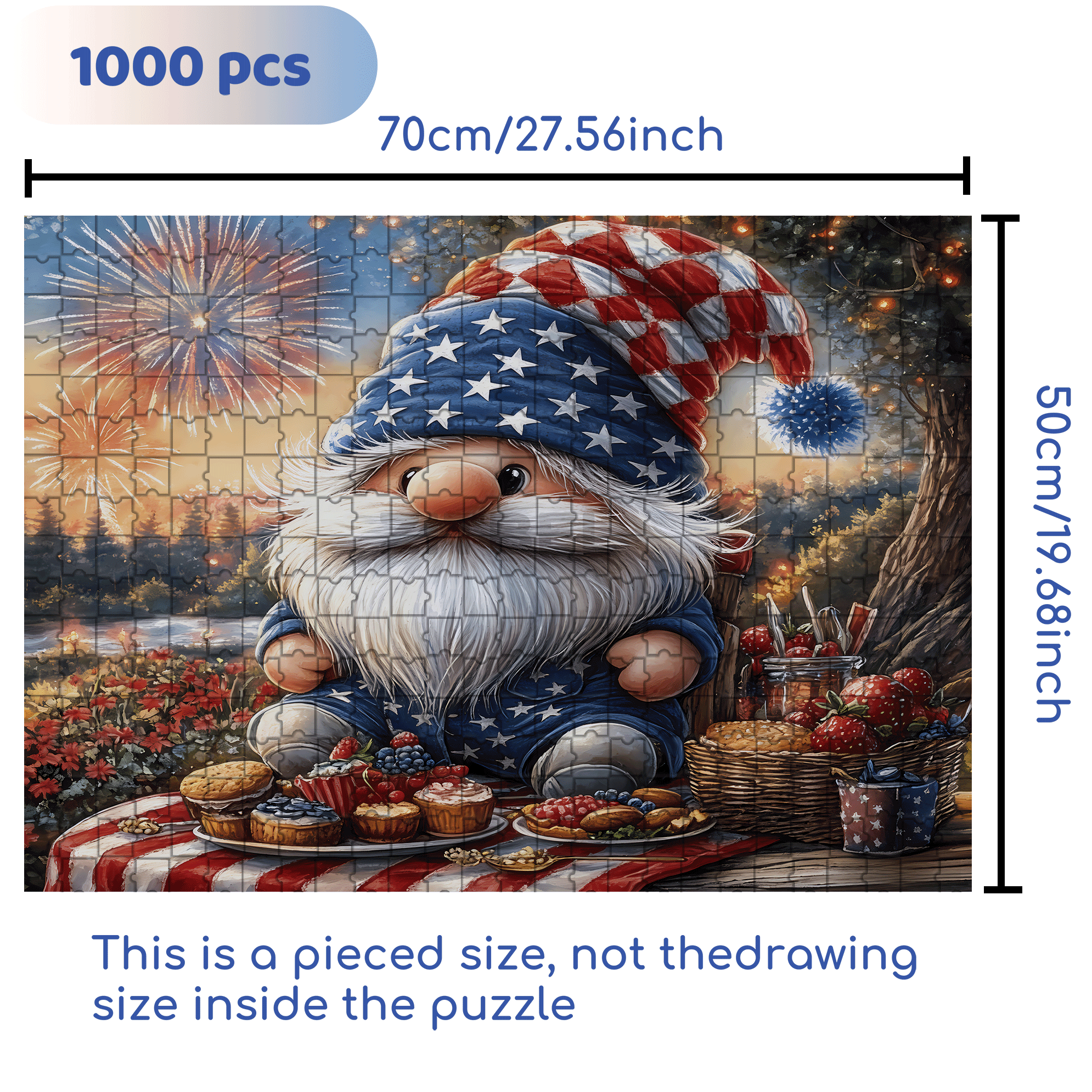 Independence Day 500pcs/1000pcs Jigsaw Puzzle, Scratch-Resistant, Interactive Family Game & Brain-Boosting DIY Decor, Perfect for Halloween, Christmas & New Year Gifts, Family Puzzle Game