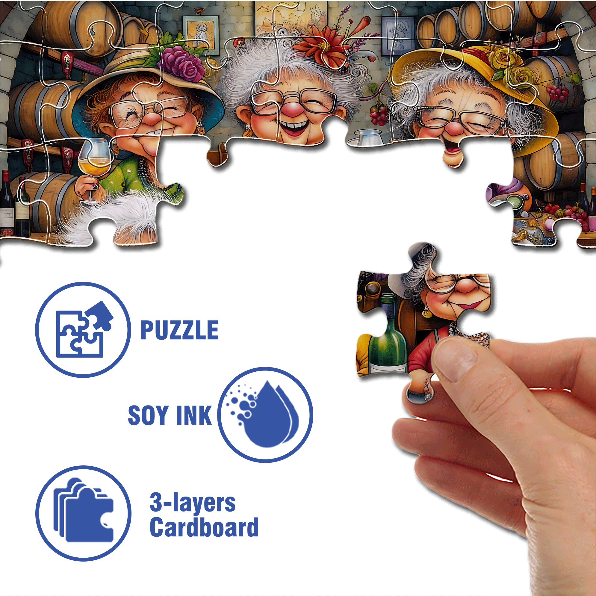 Ladies' Gathering 500pcs/1000pcs Jigsaw Puzzle, Scratch-Resistant, Interactive Family Game & Brain-Boosting DIY Decor, Perfect for Halloween, Christmas & New Year Gifts, Family Puzzle Game