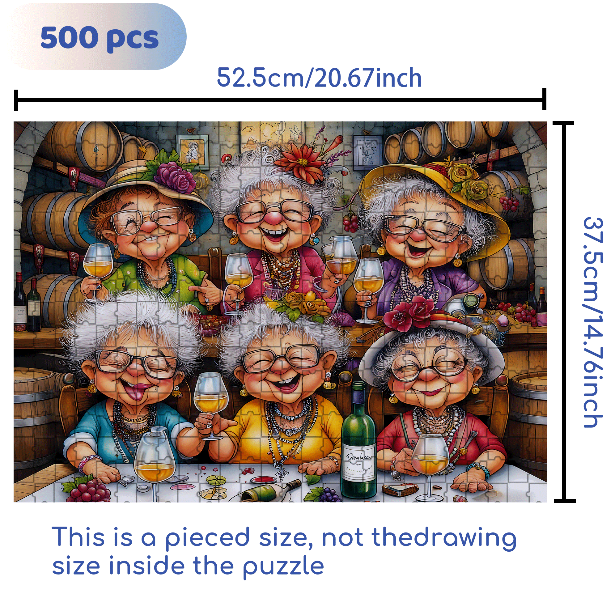 Ladies' Gathering 500pcs/1000pcs Jigsaw Puzzle, Scratch-Resistant, Interactive Family Game & Brain-Boosting DIY Decor, Perfect for Halloween, Christmas & New Year Gifts, Family Puzzle Game