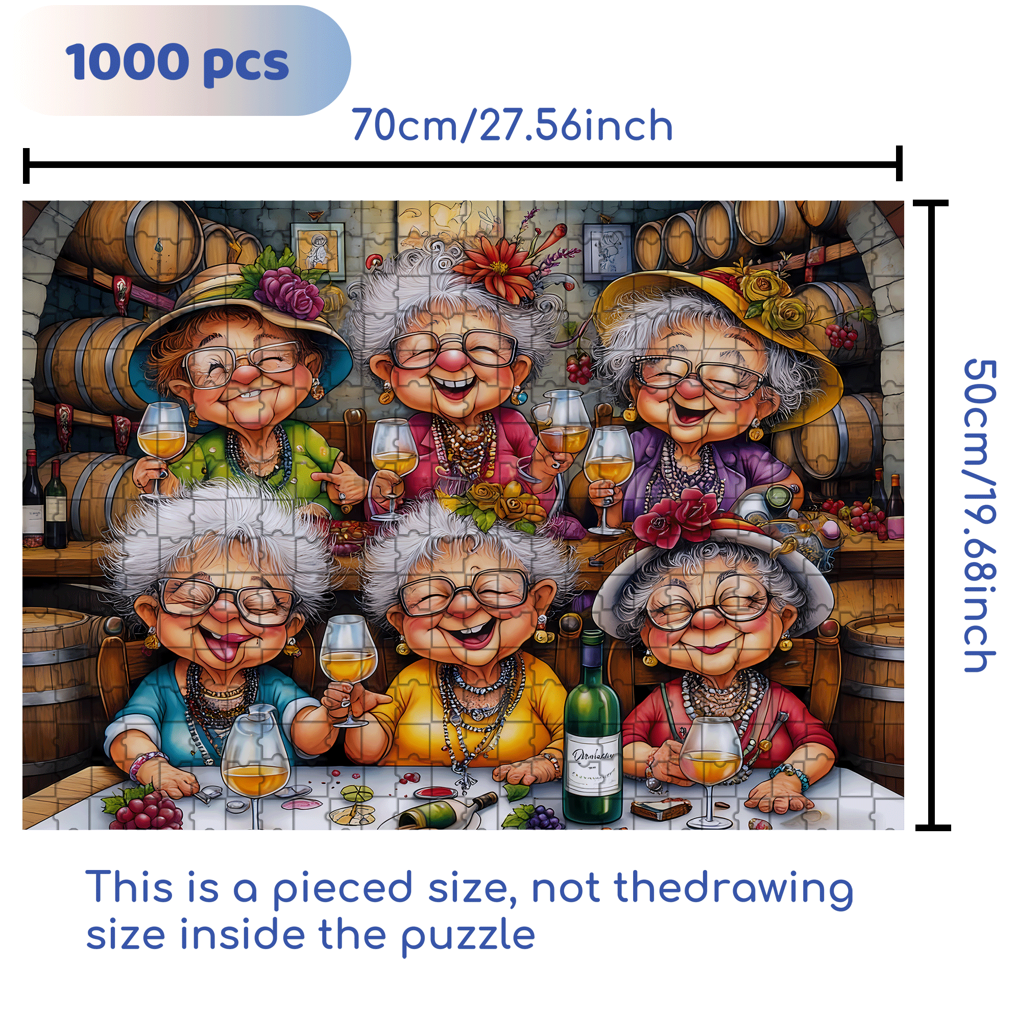 Ladies' Gathering 500pcs/1000pcs Jigsaw Puzzle, Scratch-Resistant, Interactive Family Game & Brain-Boosting DIY Decor, Perfect for Halloween, Christmas & New Year Gifts, Family Puzzle Game