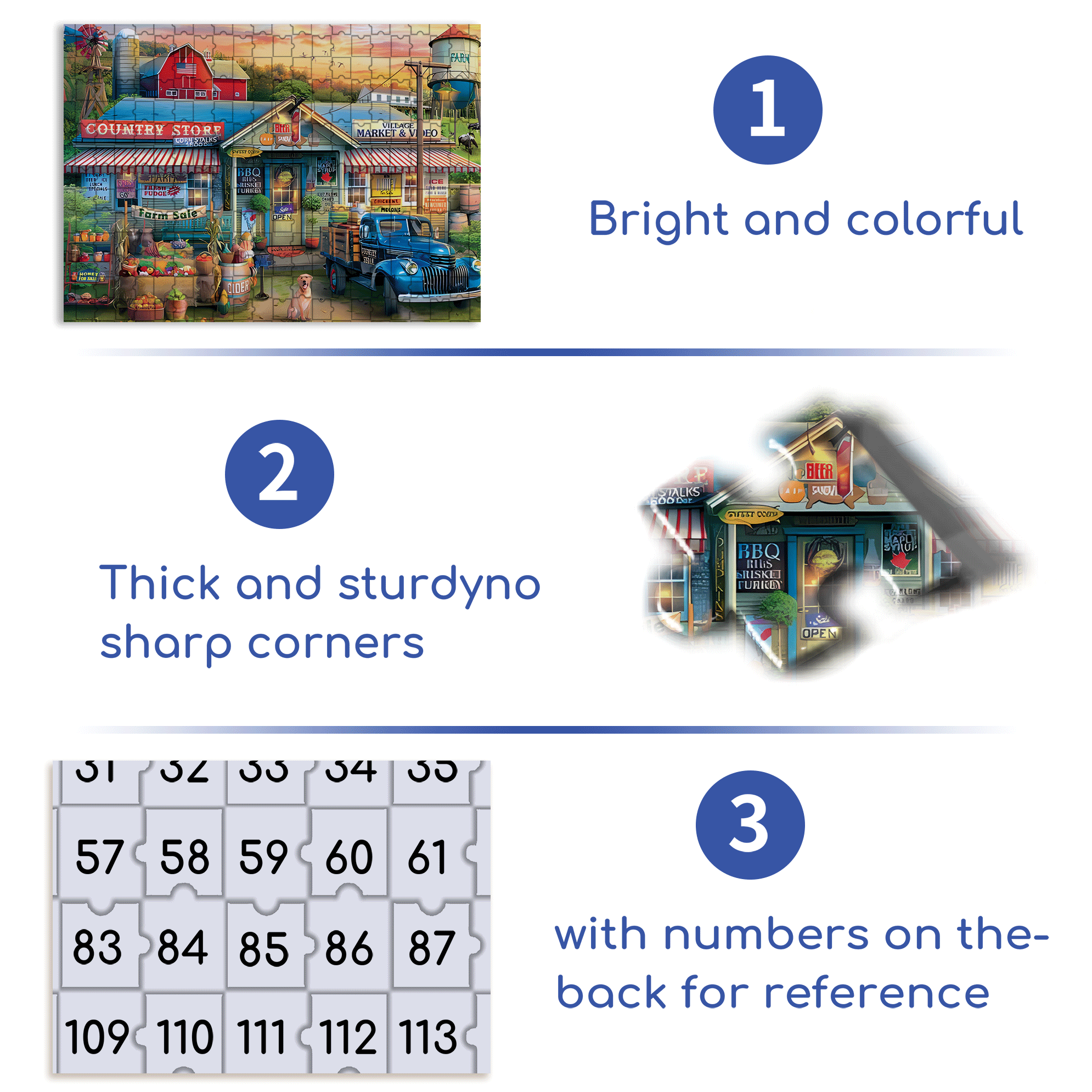 My Country Life 500pcs/1000pcs Jigsaw Puzzle, Scratch-Resistant, Interactive Family Game & Brain-Boosting DIY Decor, Perfect for Halloween, Christmas & New Year Gifts, Family Puzzle Game