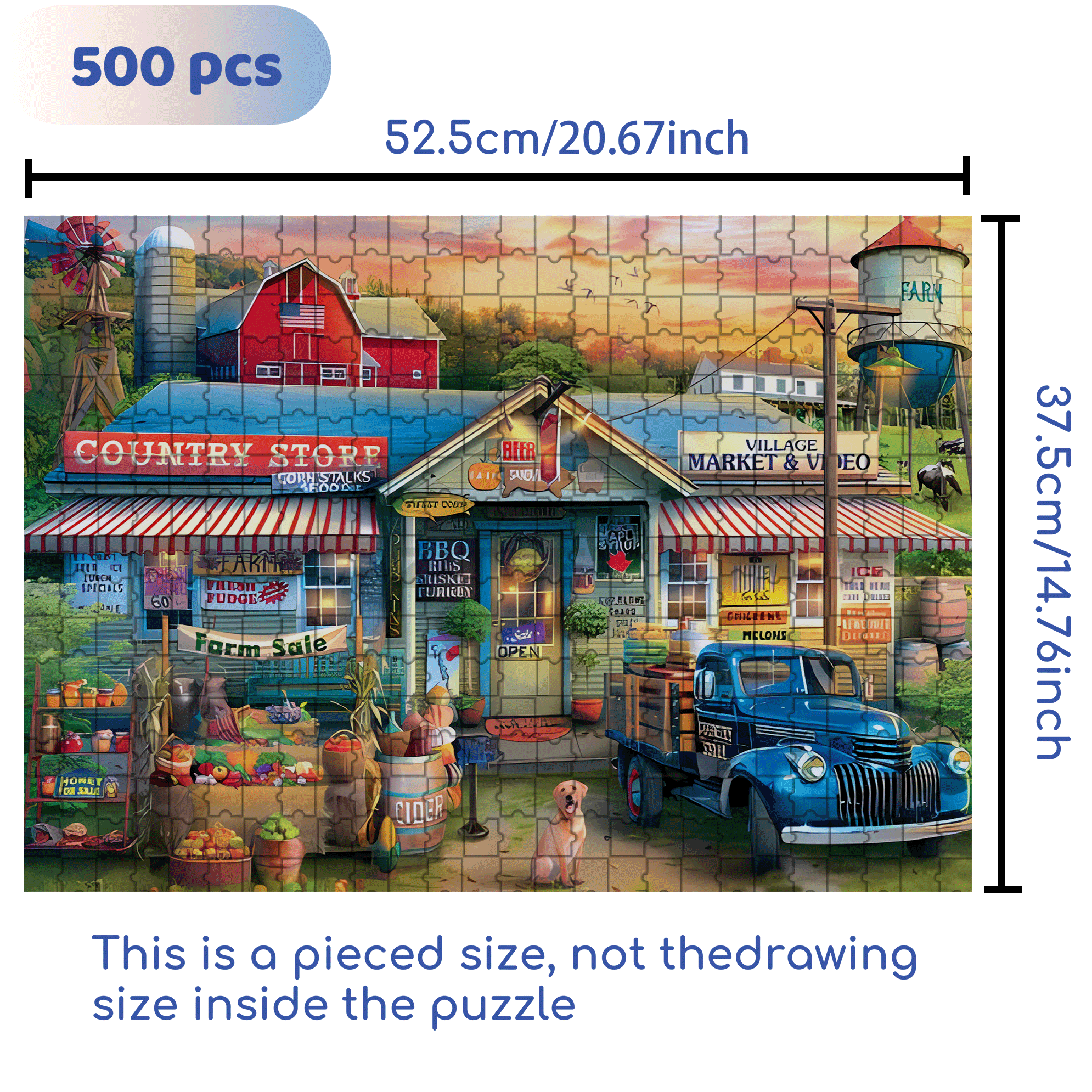 My Country Life 500pcs/1000pcs Jigsaw Puzzle, Scratch-Resistant, Interactive Family Game & Brain-Boosting DIY Decor, Perfect for Halloween, Christmas & New Year Gifts, Family Puzzle Game