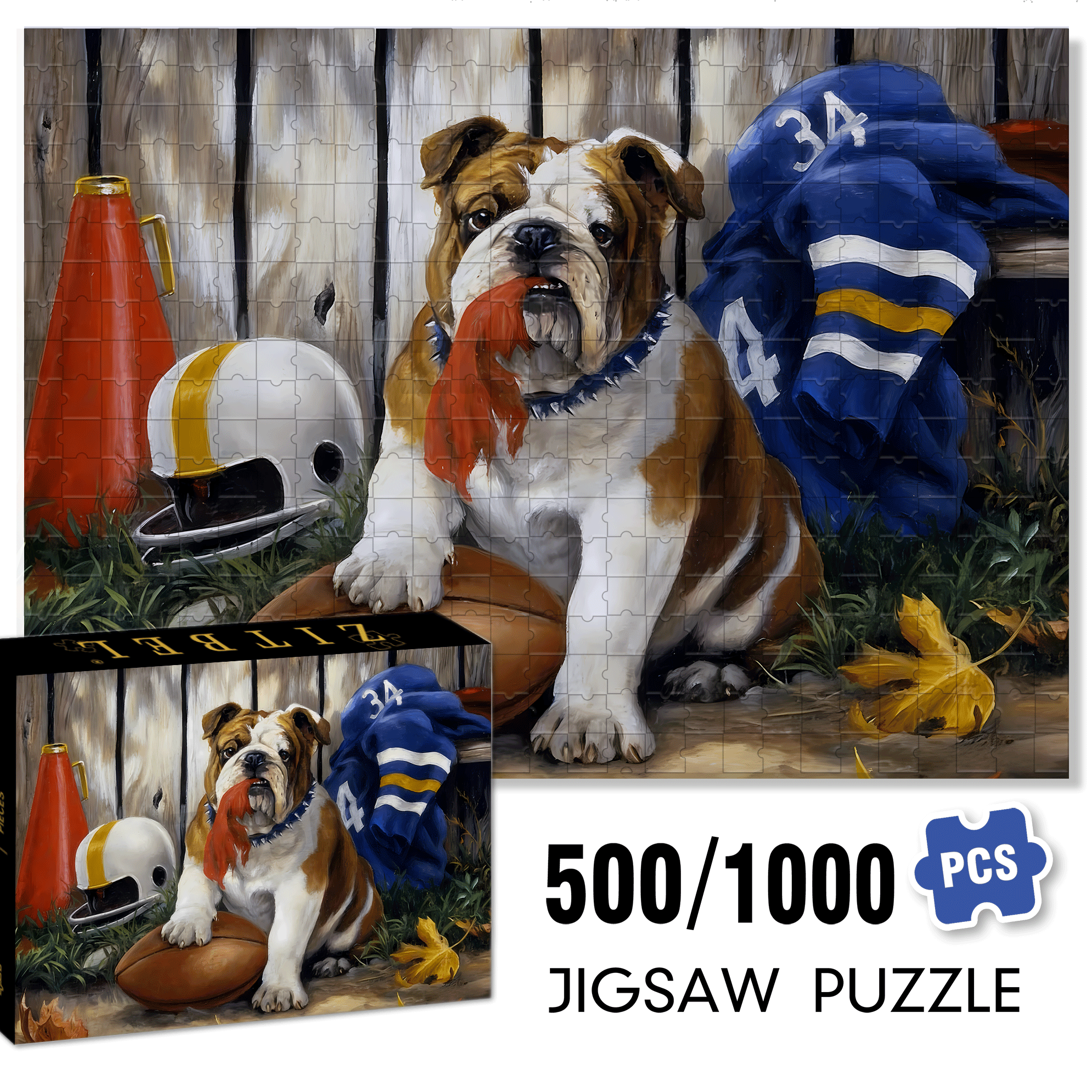 No.34 500pcs/1000pcs Jigsaw Puzzle, Scratch-Resistant, Interactive Family Game & Brain-Boosting DIY Decor, Perfect for Halloween, Christmas & New Year Gifts, Family Puzzle Game