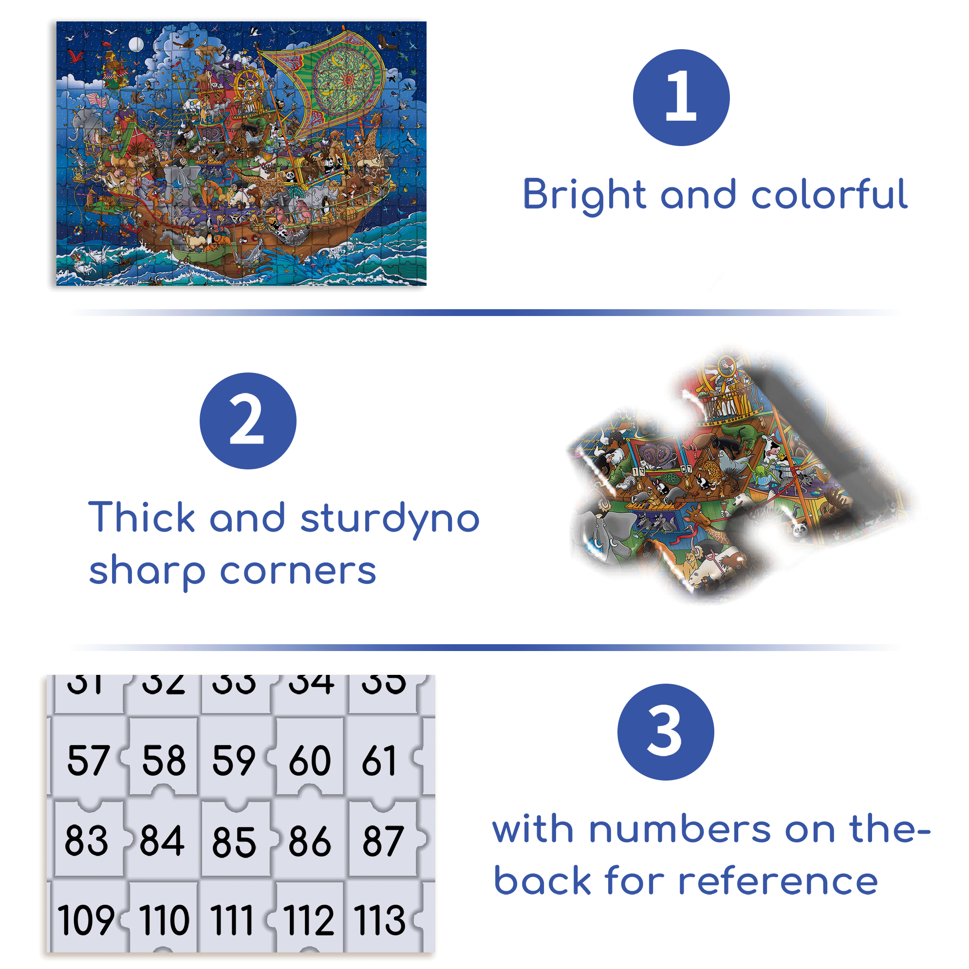 Noah's Ark & Animals 500pcs/1000pcs Jigsaw Puzzle, Scratch-Resistant, Interactive Family Game & Brain-Boosting DIY Decor, Perfect for Halloween, Christmas & New Year Gifts, Family Puzzle Game