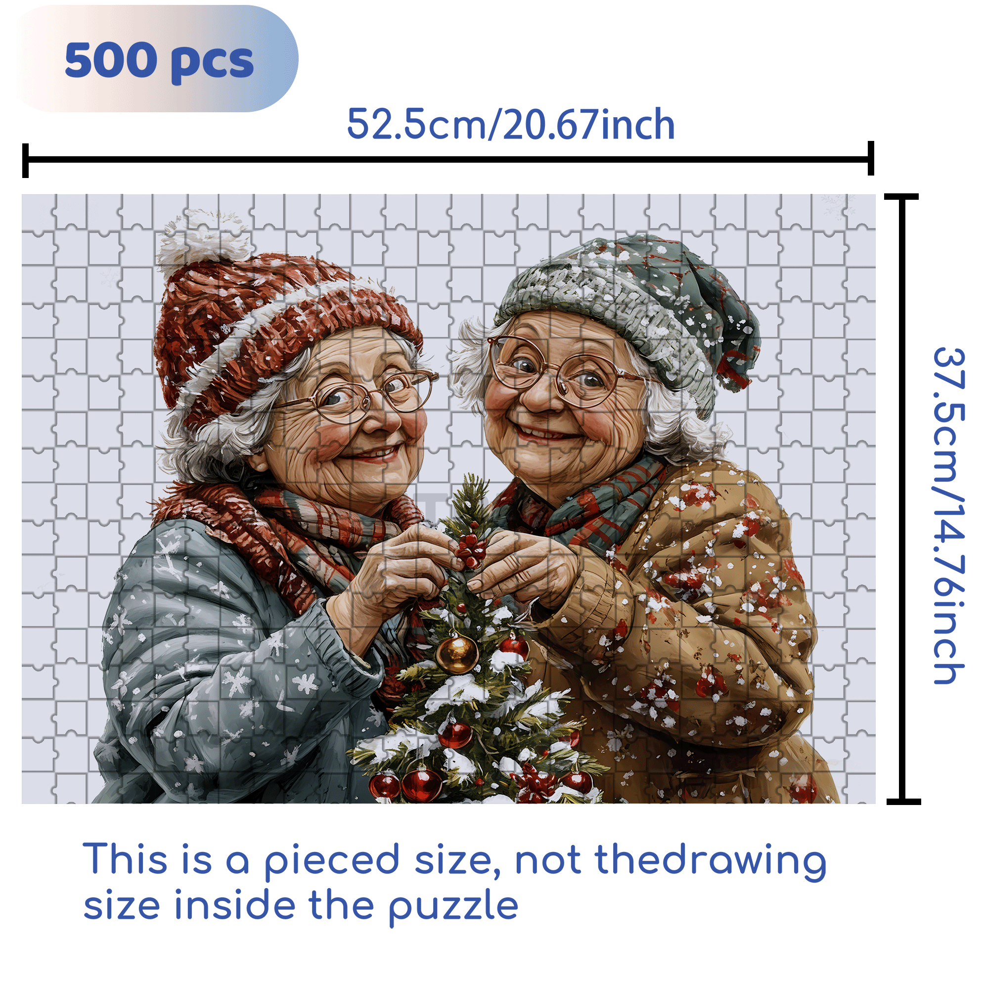 Old Twins 500pcs/1000pcs Jigsaw Puzzle, Scratch-Resistant, Interactive Family Game & Brain-Boosting DIY Decor, Perfect for Halloween, Christmas & New Year Gifts, Family Puzzle Game