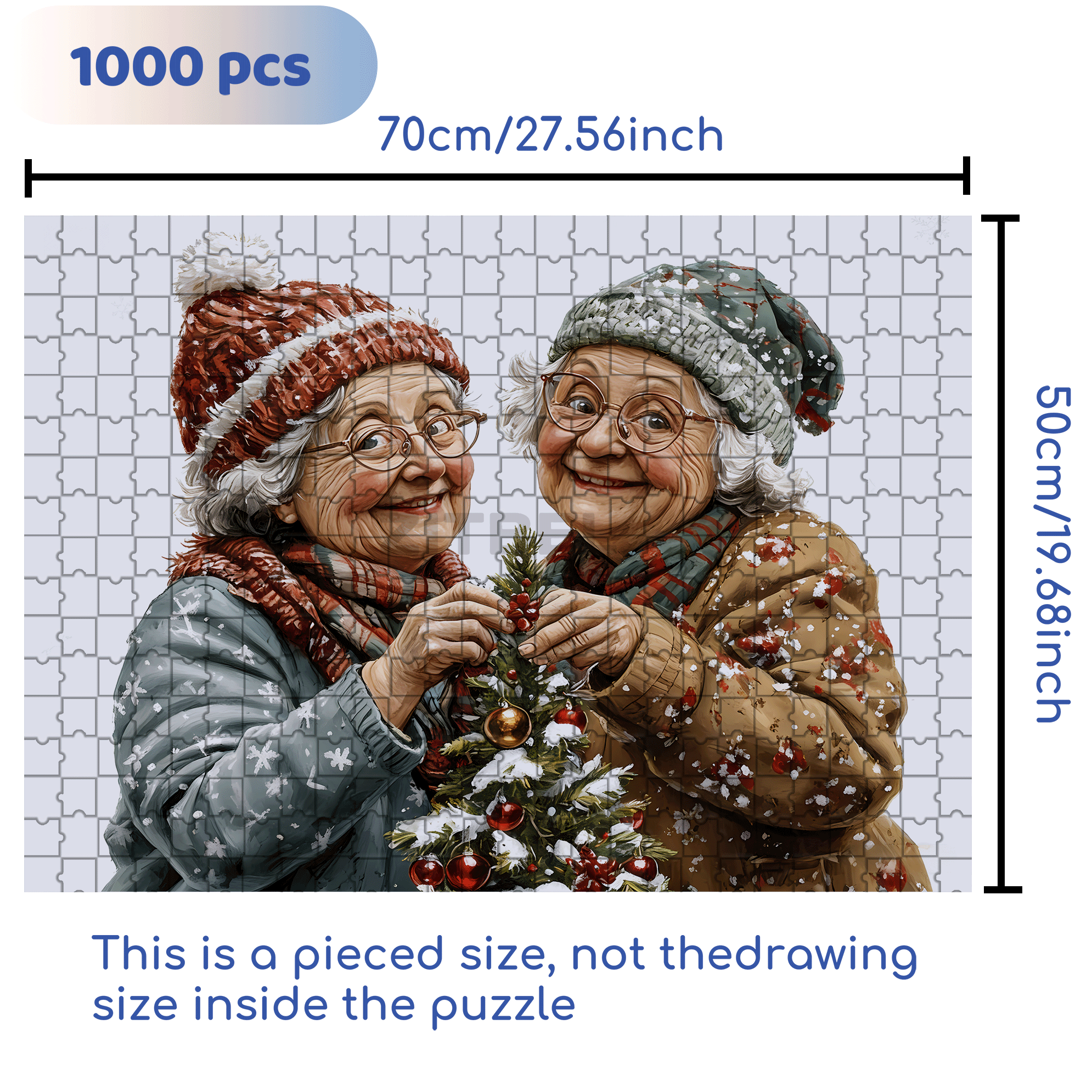 Old Twins 500pcs/1000pcs Jigsaw Puzzle, Scratch-Resistant, Interactive Family Game & Brain-Boosting DIY Decor, Perfect for Halloween, Christmas & New Year Gifts, Family Puzzle Game