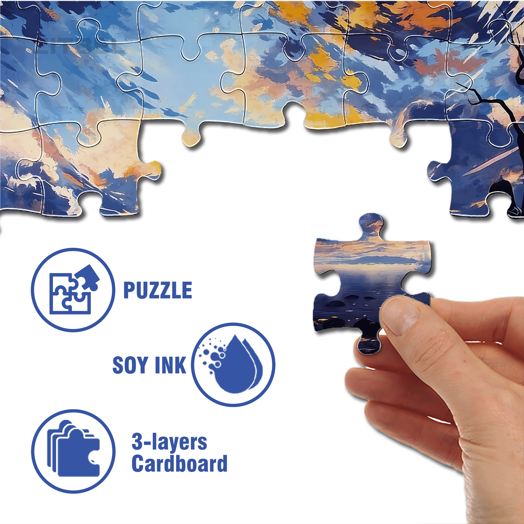 Orange Tide 500pcs/1000pcs Jigsaw Puzzle, Scratch-Resistant, Interactive Family Game & Brain-Boosting DIY Decor, Perfect for Halloween, Christmas & New Year Gifts, Family Puzzle Game