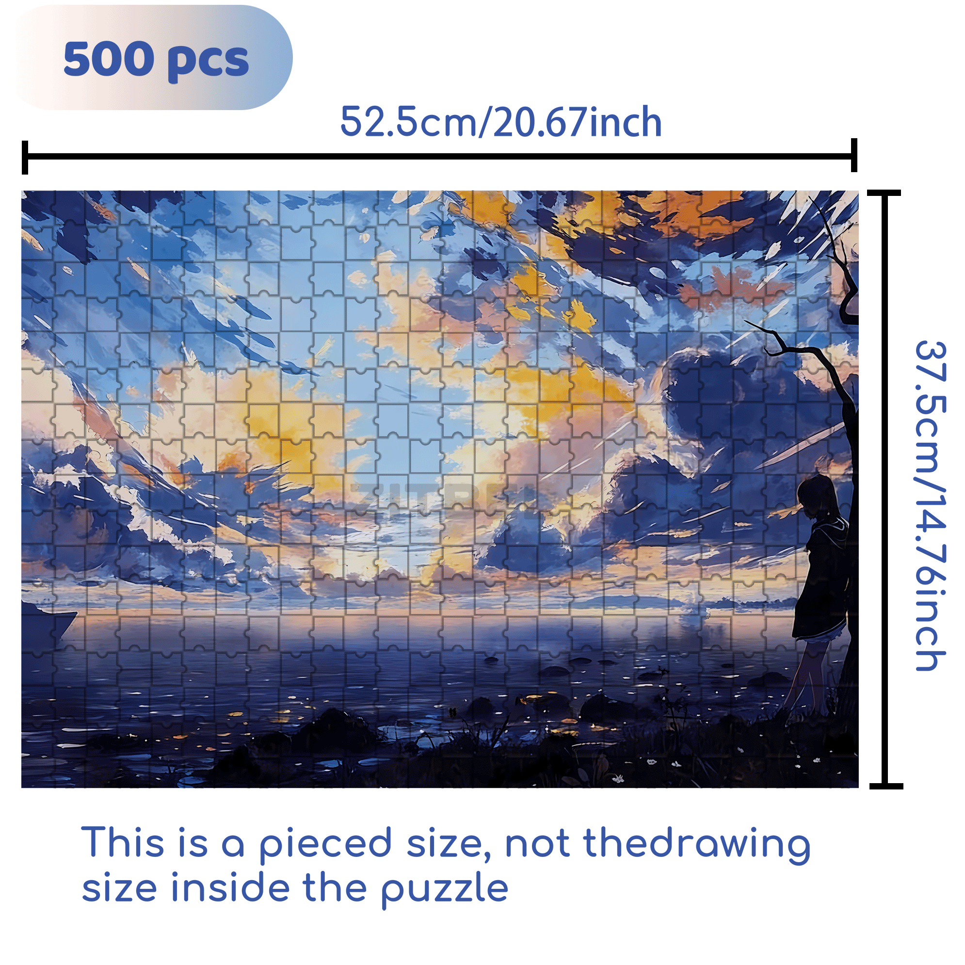 Orange Tide 500pcs/1000pcs Jigsaw Puzzle, Scratch-Resistant, Interactive Family Game & Brain-Boosting DIY Decor, Perfect for Halloween, Christmas & New Year Gifts, Family Puzzle Game