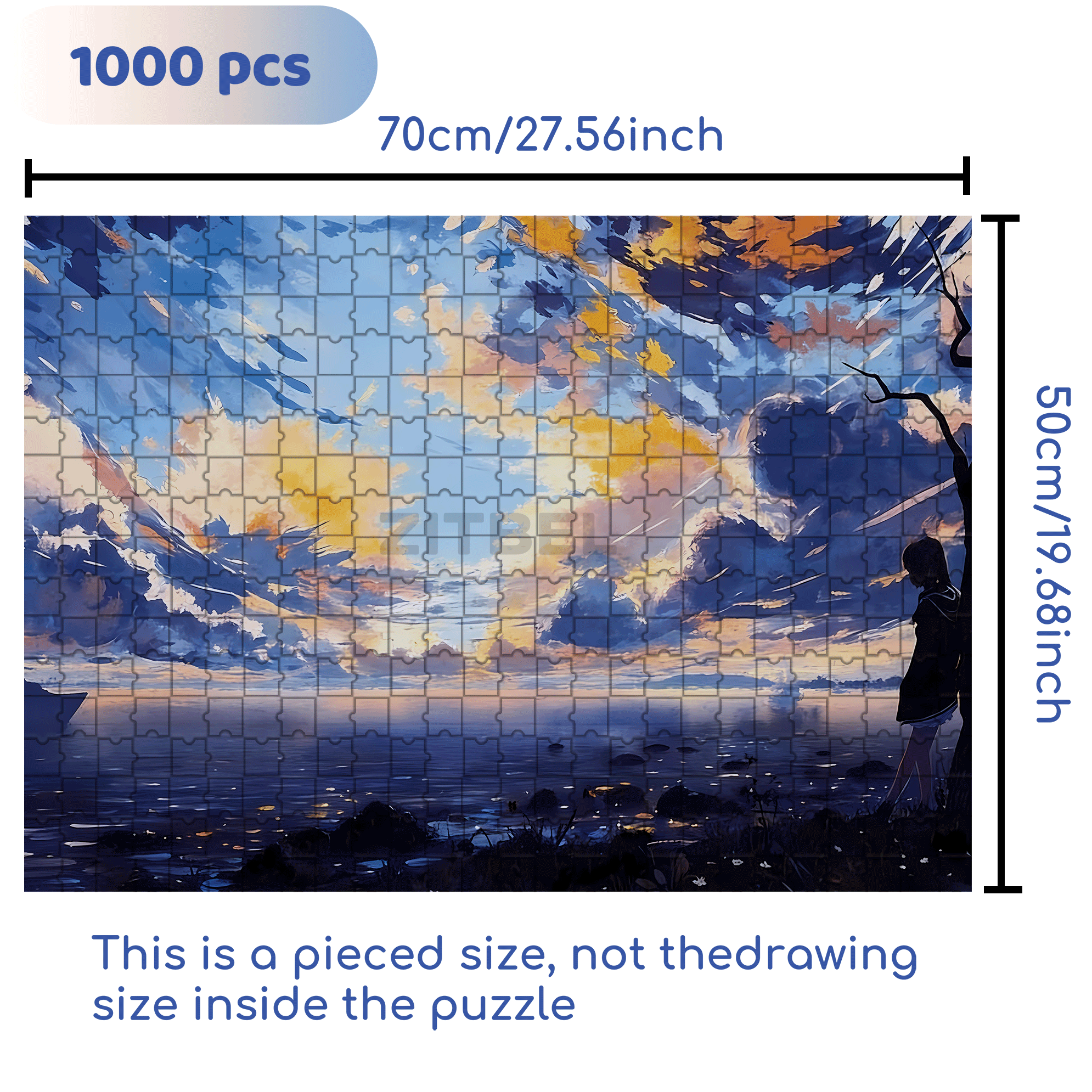 Orange Tide 500pcs/1000pcs Jigsaw Puzzle, Scratch-Resistant, Interactive Family Game & Brain-Boosting DIY Decor, Perfect for Halloween, Christmas & New Year Gifts, Family Puzzle Game