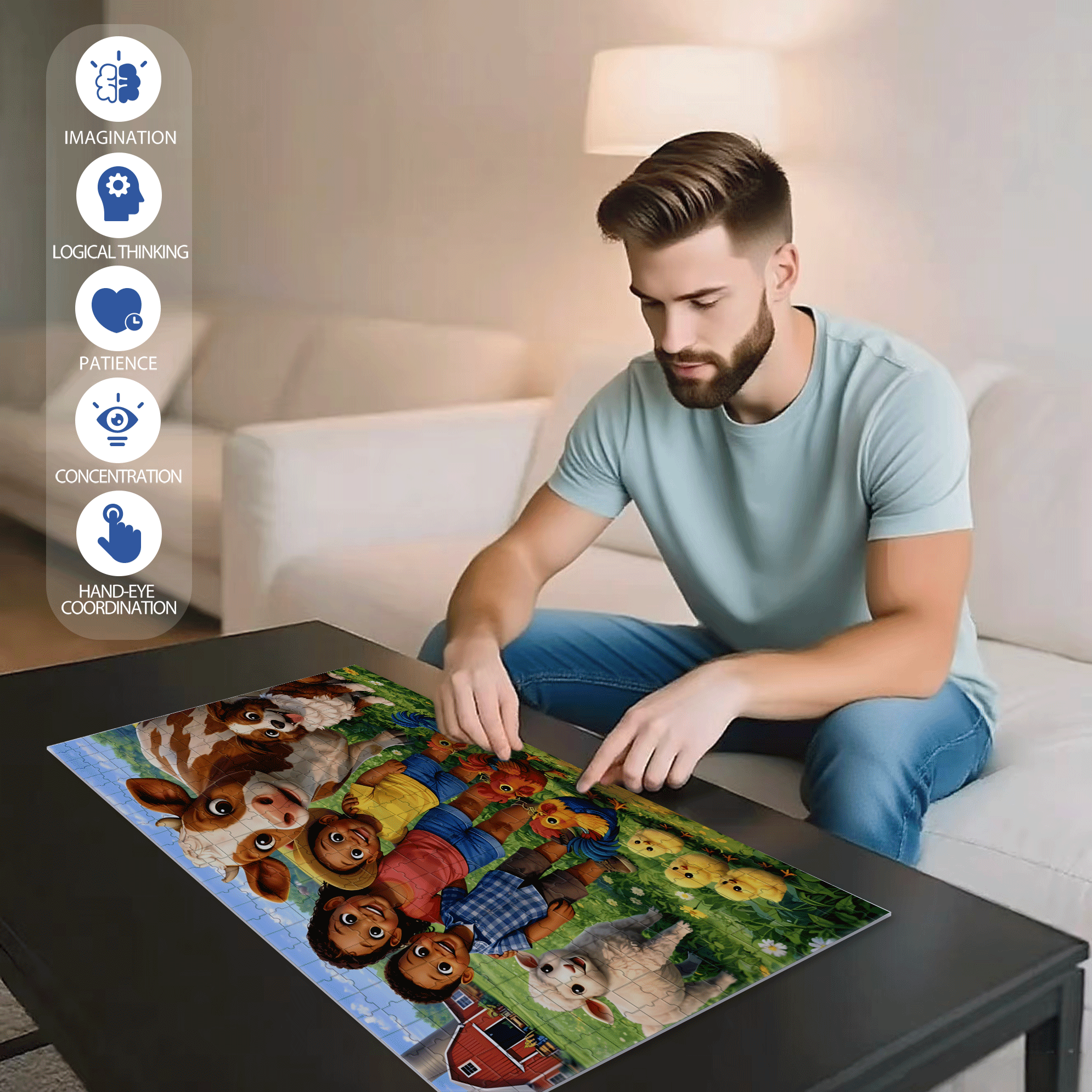 Peanuts and Painted Eggs 500pcs/1000pcs Jigsaw Puzzle, Scratch-Resistant, Interactive Family Game & Brain-Boosting DIY Decor, Perfect for Halloween, Christmas & New Year Gifts, Family Puzzle Game