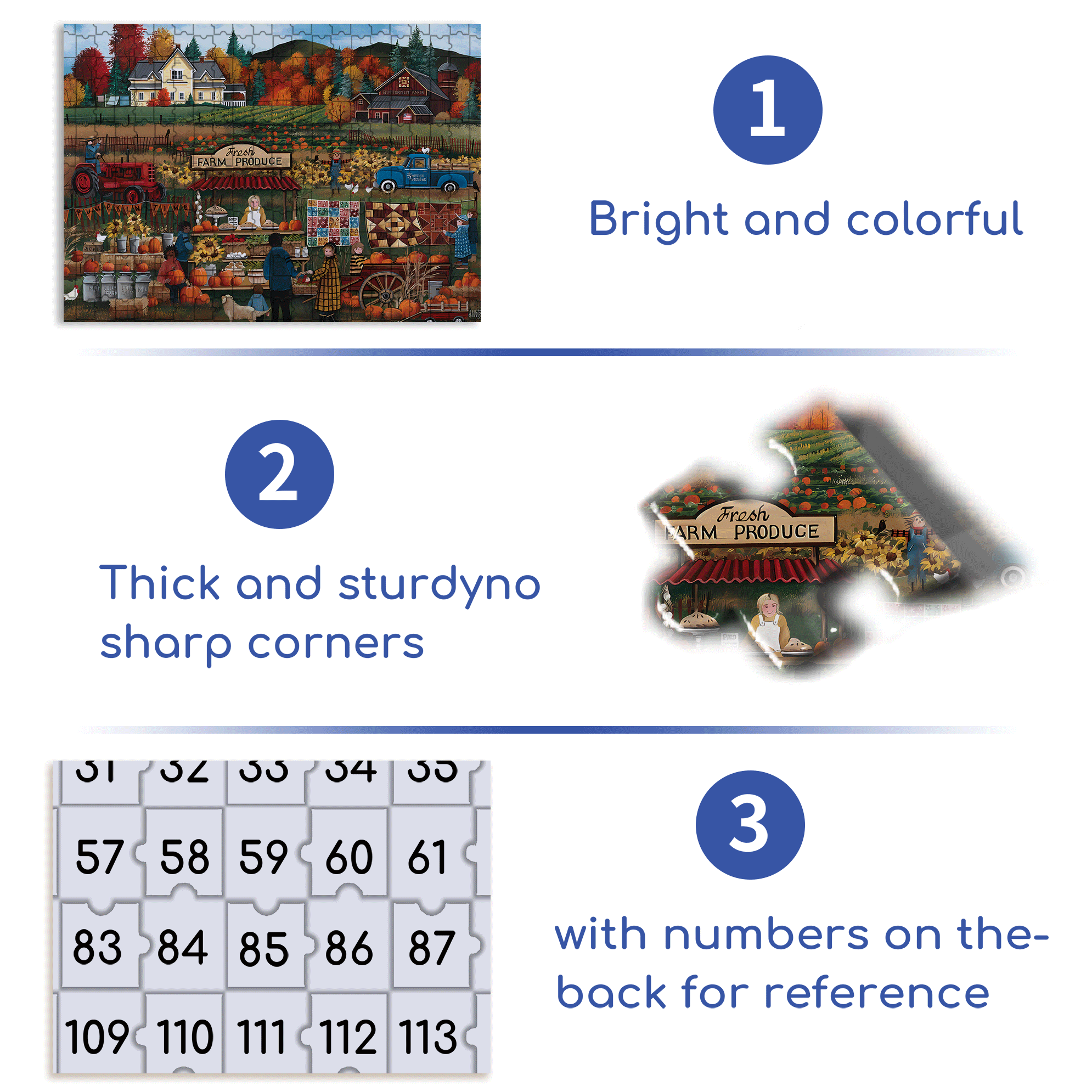 Pies 'N Pumpkins 500pcs/1000pcs Jigsaw Puzzle, Scratch-Resistant, Interactive Family Game & Brain-Boosting DIY Decor, Perfect for Halloween, Christmas & New Year Gifts, Family Puzzle Game