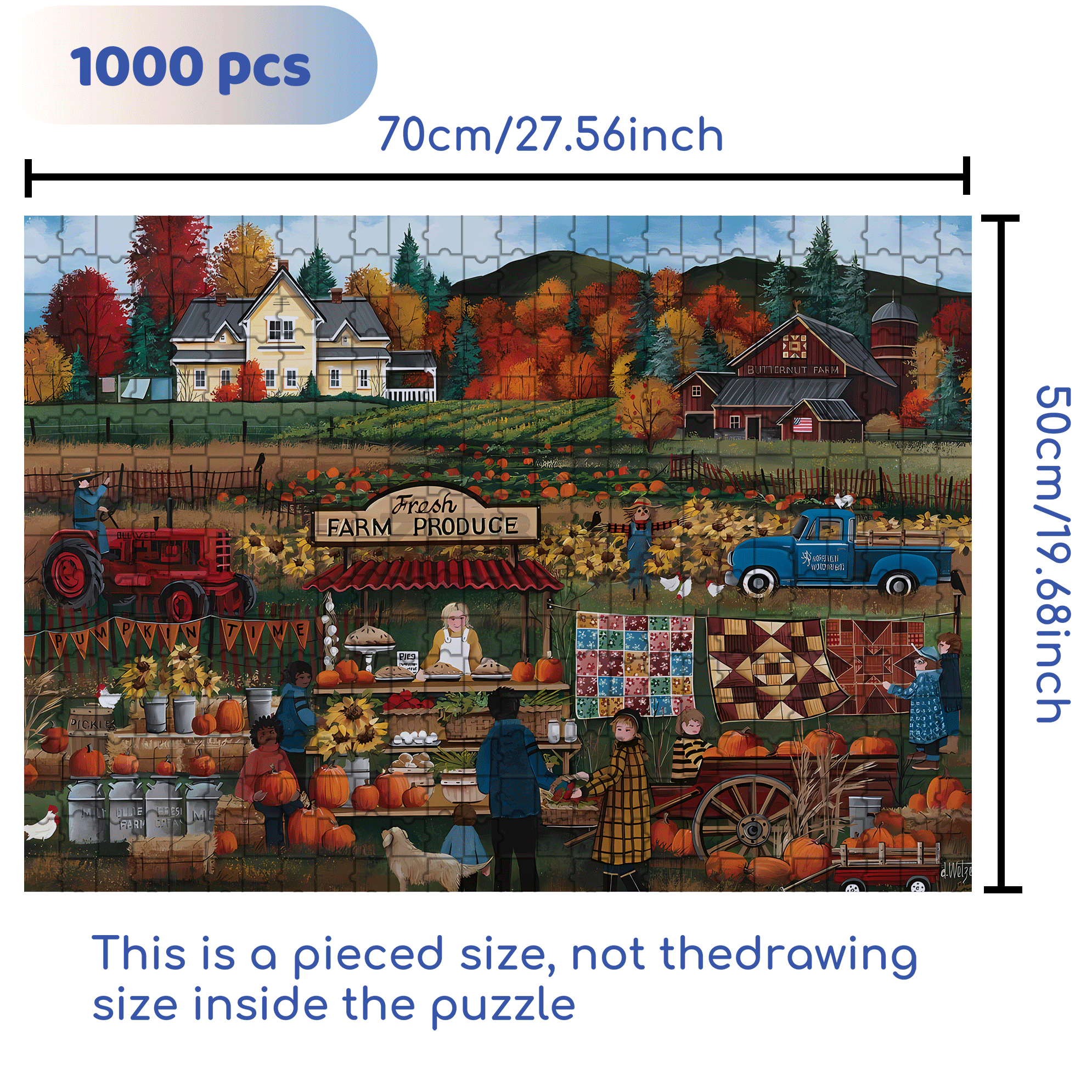 Pies 'N Pumpkins 500pcs/1000pcs Jigsaw Puzzle, Scratch-Resistant, Interactive Family Game & Brain-Boosting DIY Decor, Perfect for Halloween, Christmas & New Year Gifts, Family Puzzle Game