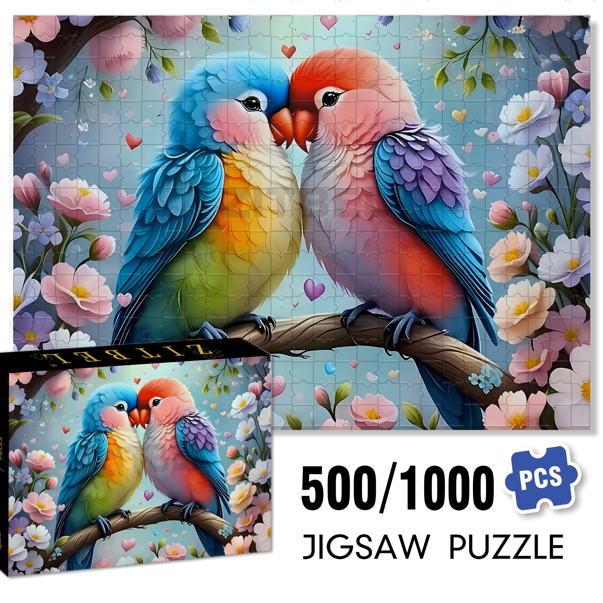 Pure Love 500pcs/1000pcs Jigsaw Puzzle, Scratch-Resistant, Interactive Family Game & Brain-Boosting DIY Decor, Perfect for Halloween, Christmas & New Year Gifts, Family Puzzle Game