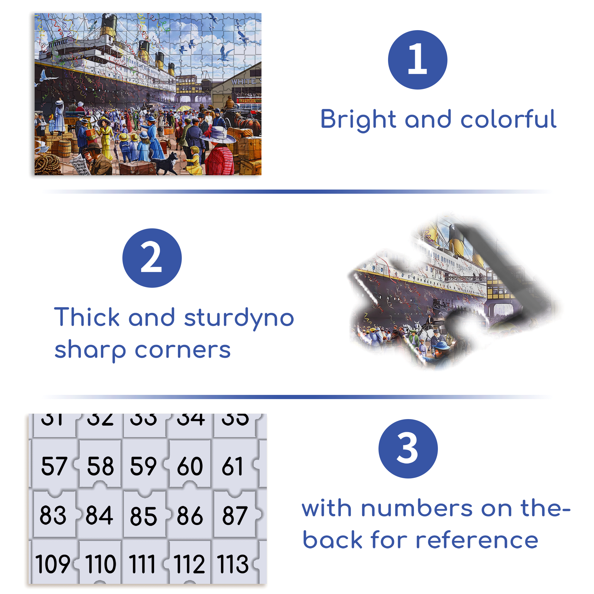 R.M.S. Titanic 500pcs/1000pcs Jigsaw Puzzle, Scratch-Resistant, Interactive Family Game & Brain-Boosting DIY Decor, Perfect for Halloween, Christmas & New Year Gifts, Family Puzzle Game
