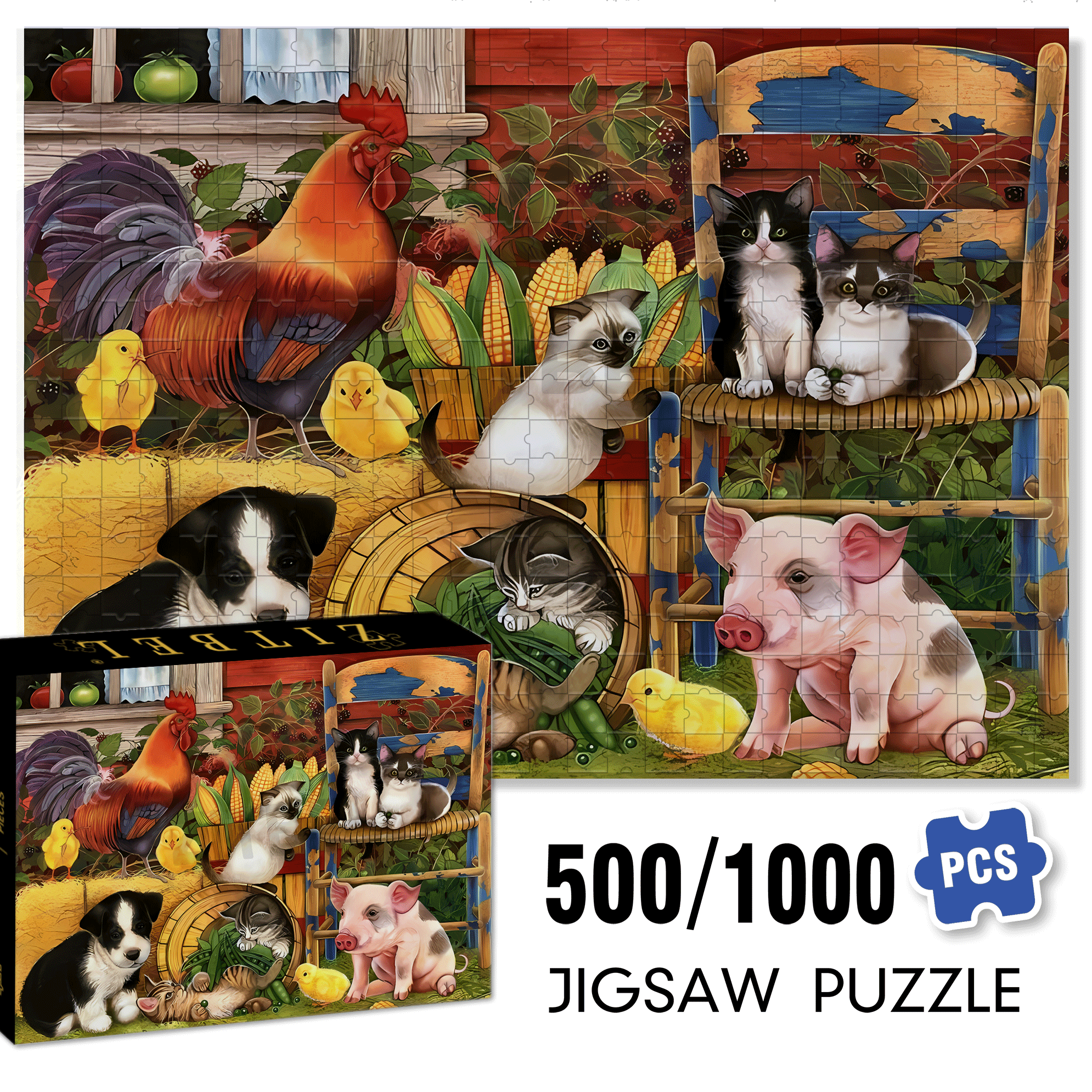 Spring 500pcs/1000pcs Jigsaw Puzzle, Scratch-Resistant, Interactive Family Game & Brain-Boosting DIY Decor, Perfect for Halloween, Christmas & New Year Gifts, Family Puzzle Game