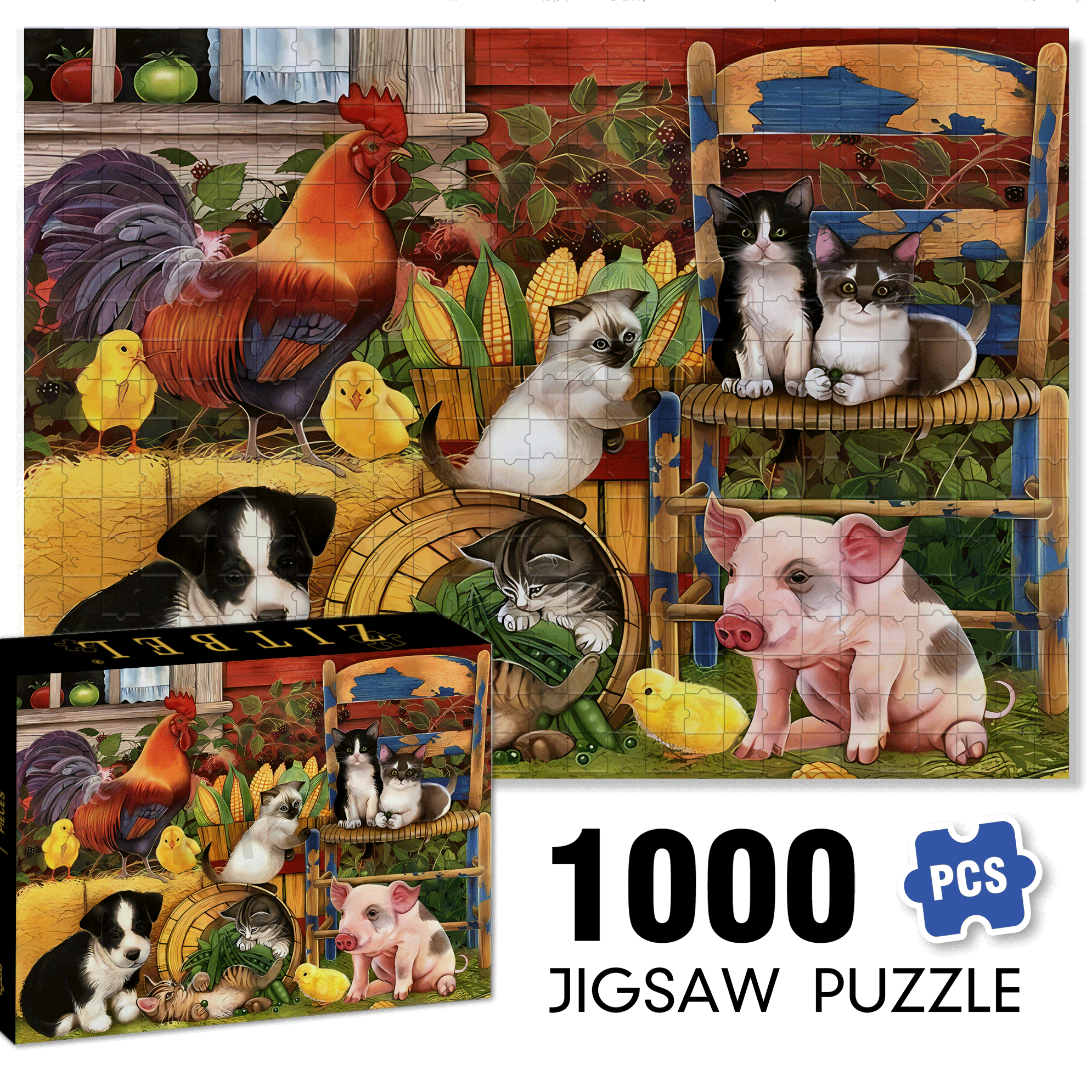 Spring 500pcs/1000pcs Jigsaw Puzzle, Scratch-Resistant, Interactive Family Game & Brain-Boosting DIY Decor, Perfect for Halloween, Christmas & New Year Gifts, Family Puzzle Game