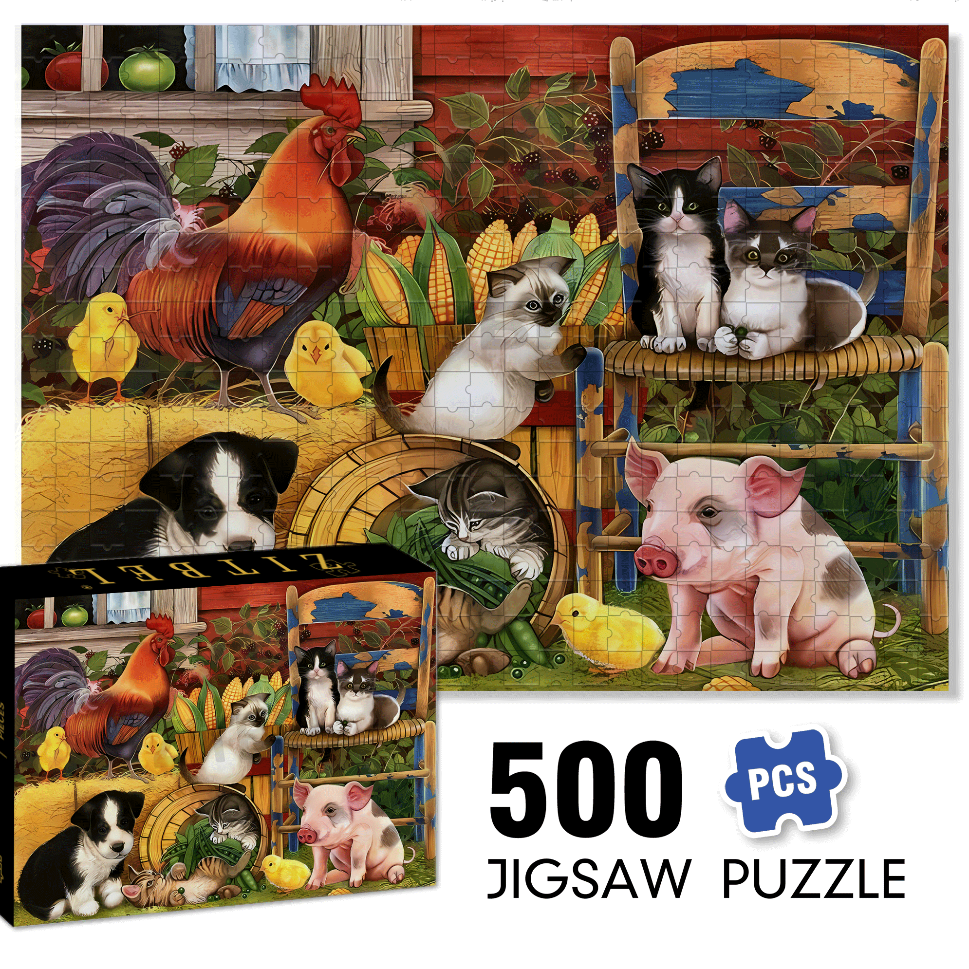 Spring 500pcs/1000pcs Jigsaw Puzzle, Scratch-Resistant, Interactive Family Game & Brain-Boosting DIY Decor, Perfect for Halloween, Christmas & New Year Gifts, Family Puzzle Game