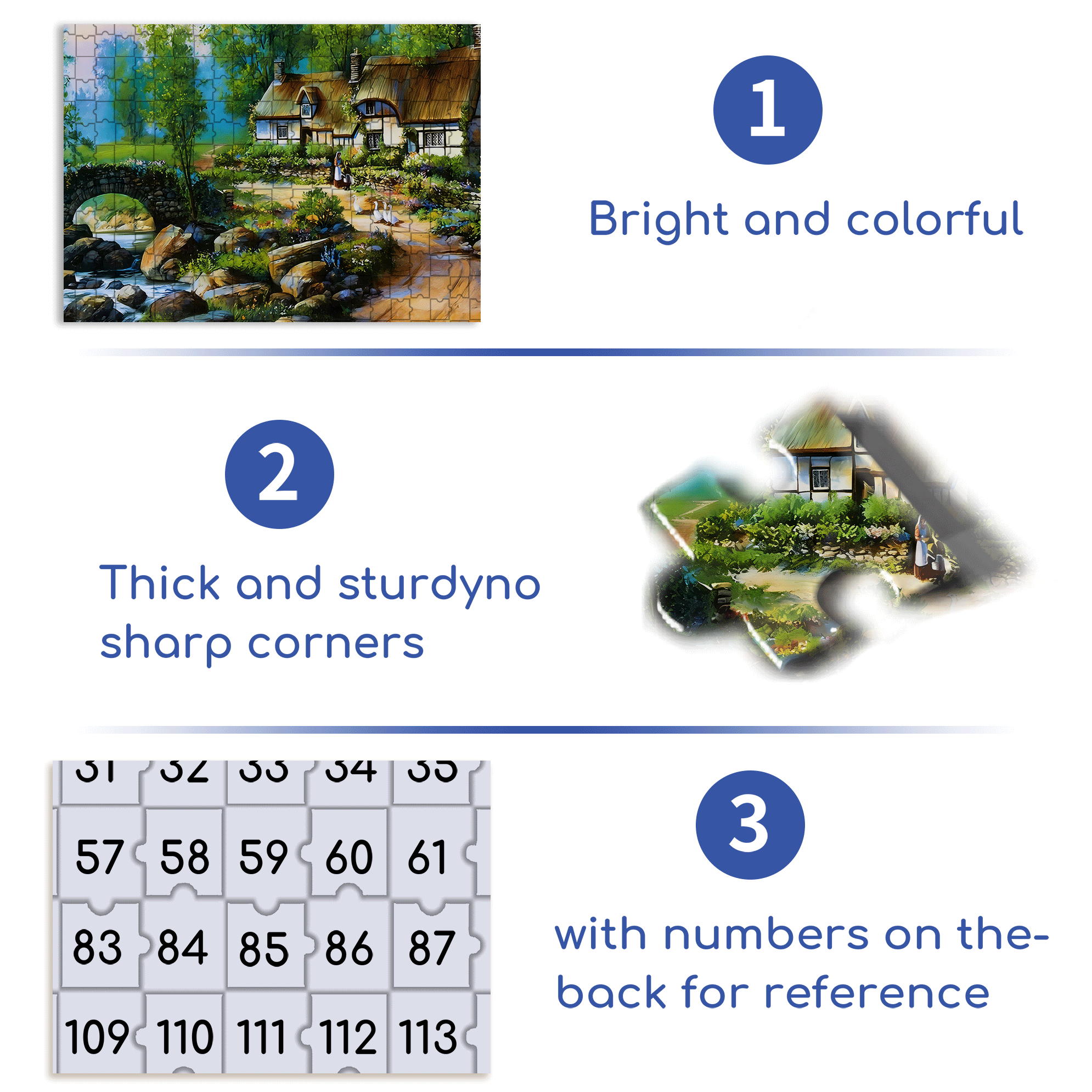 Stone Bridge & Floral Garden 500pcs/1000pcs Jigsaw Puzzle, Scratch-Resistant, Interactive Family Game & Brain-Boosting DIY Decor, Perfect for Halloween, Christmas & New Year Gifts, Family Puzzle Game
