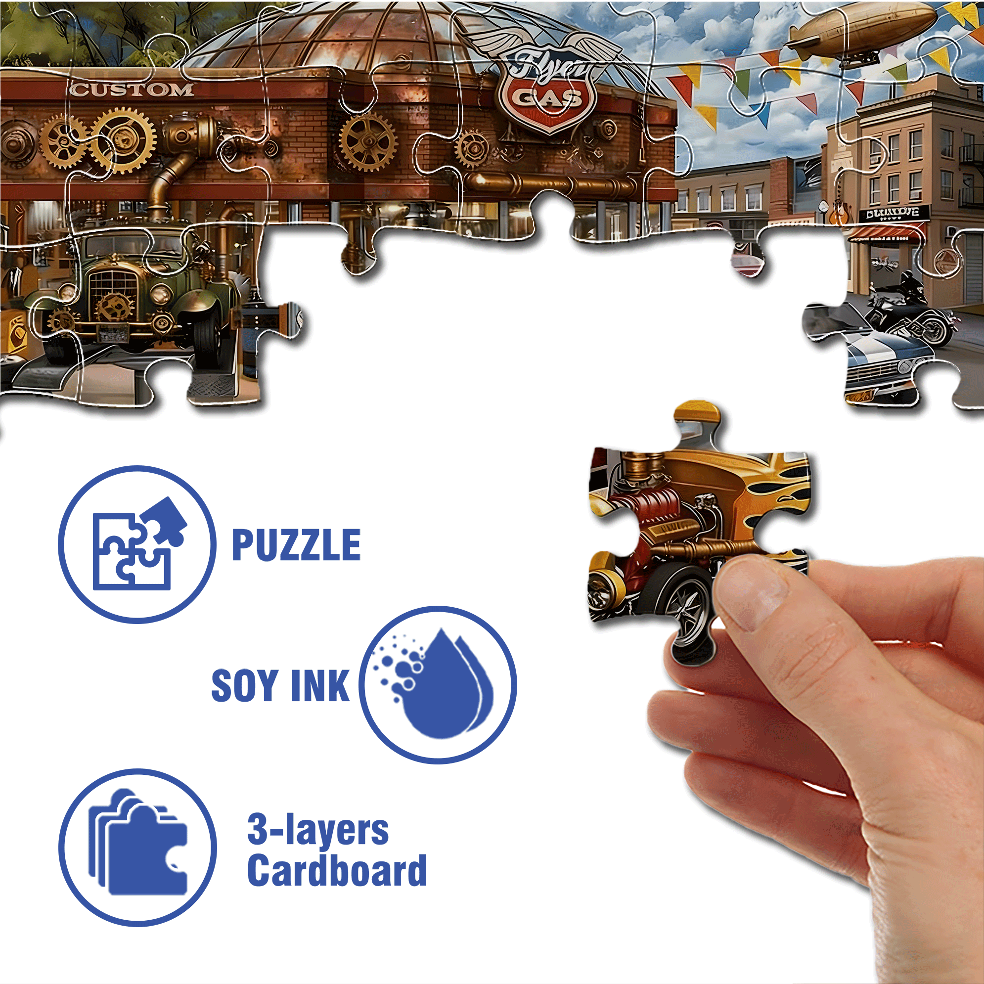 Stress-Relieving 500pcs/1000pcs Jigsaw Puzzle, Scratch-Resistant, Interactive Family Game & Brain-Boosting DIY Decor, Perfect for Halloween, Christmas & New Year Gifts, Family Puzzle Game