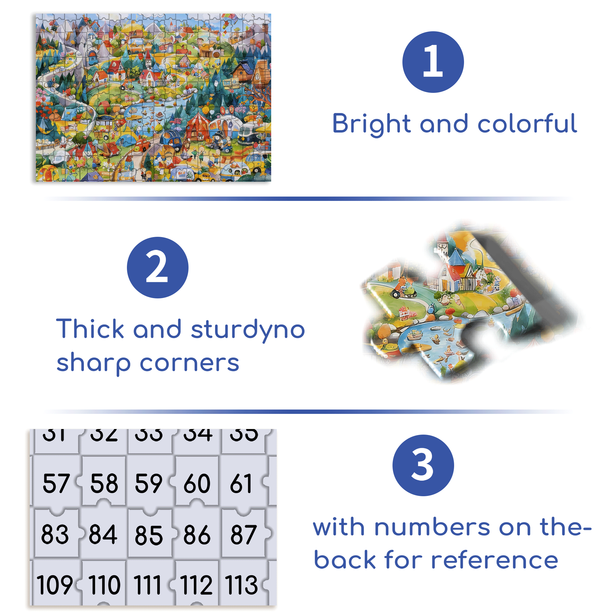 Sunny Mountain Valley Town 500pcs/1000pcs Jigsaw Puzzle, Scratch-Resistant, Interactive Family Game & Brain-Boosting DIY Decor, Perfect for Halloween, Christmas & New Year Gifts, Family Puzzle Game