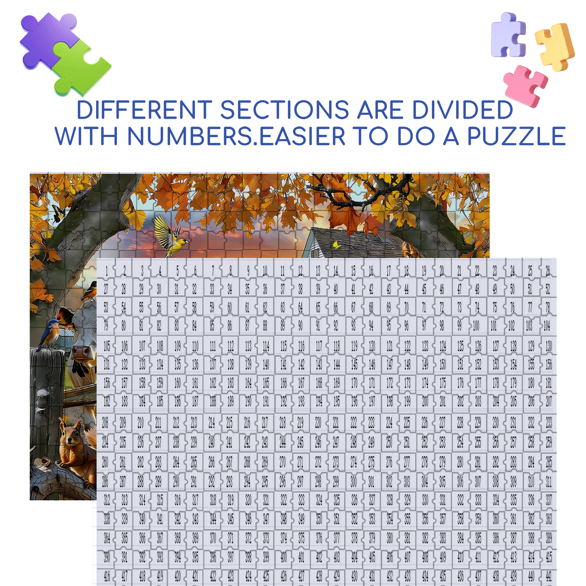 Sunsout Tranquil Farm 500pcs/1000pcs Jigsaw Puzzle, Scratch-Resistant, Interactive Family Game & Brain-Boosting DIY Decor, Perfect for Halloween, Christmas & New Year Gifts, Family Puzzle Game