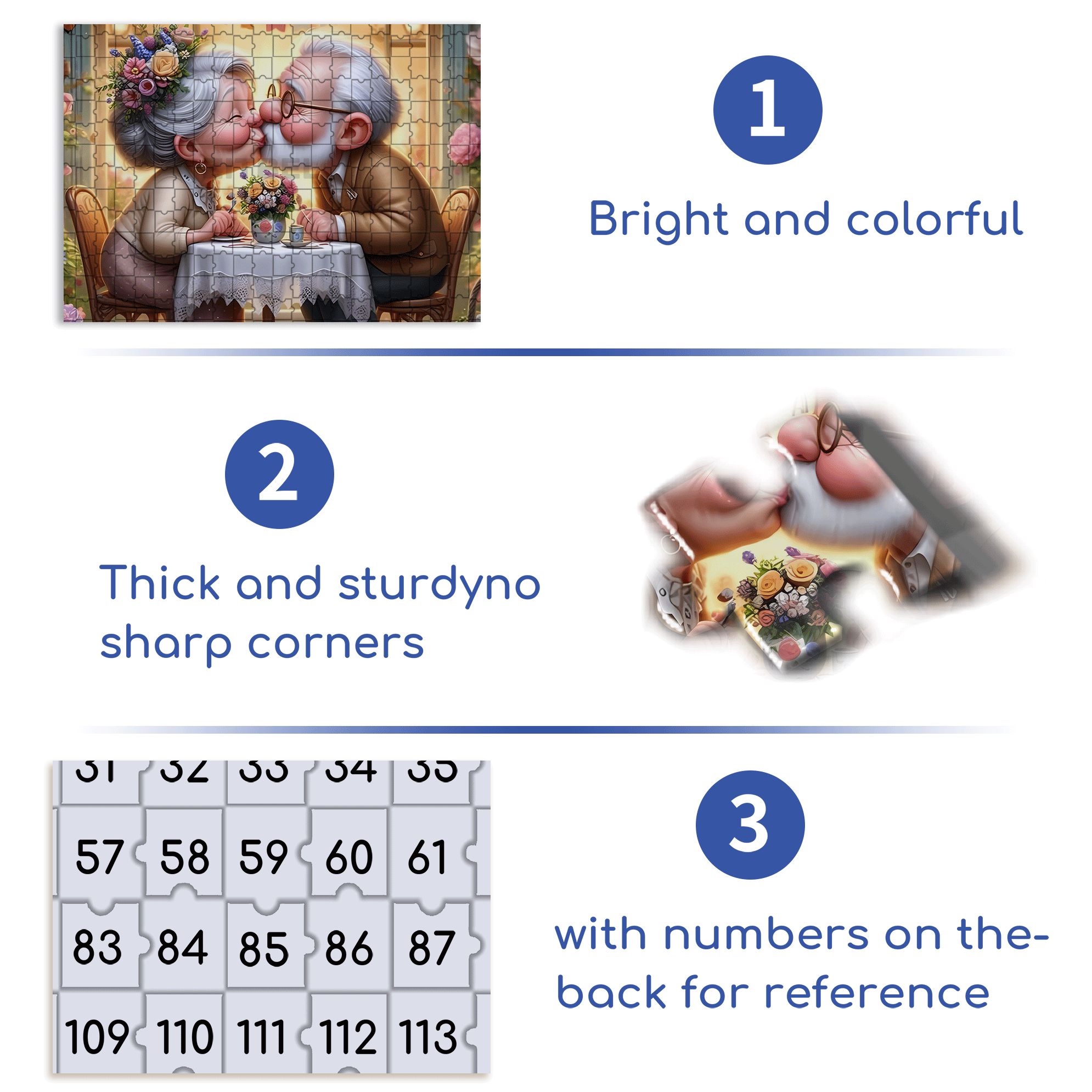 Sweet Old Couple 500pcs/1000pcs Jigsaw Puzzle, Scratch-Resistant, Interactive Family Game & Brain-Boosting DIY Decor, Perfect for Halloween, Christmas & New Year Gifts, Family Puzzle Game