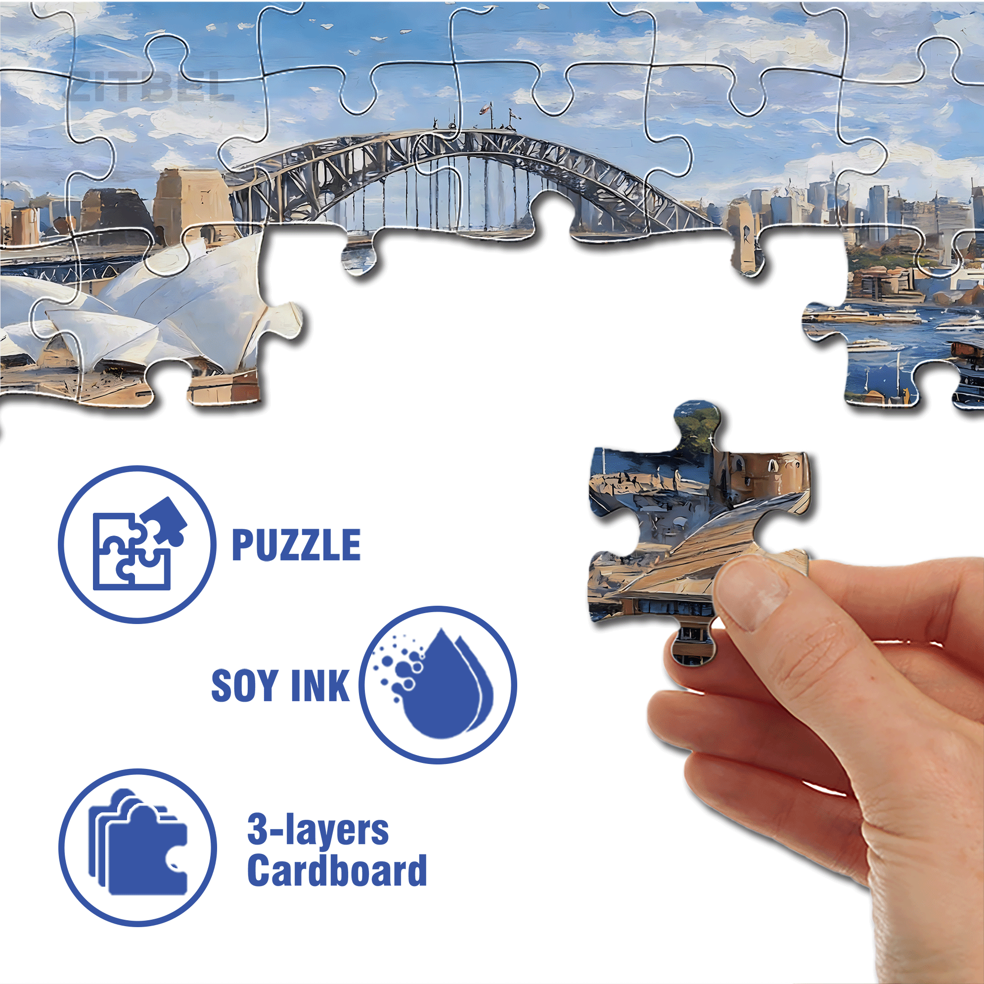 Sydney Harbour 500pcs/1000pcs Jigsaw Puzzle, Scratch-Resistant, Interactive Family Game & Brain-Boosting DIY Decor, Perfect for Halloween, Christmas & New Year Gifts, Family Puzzle Game