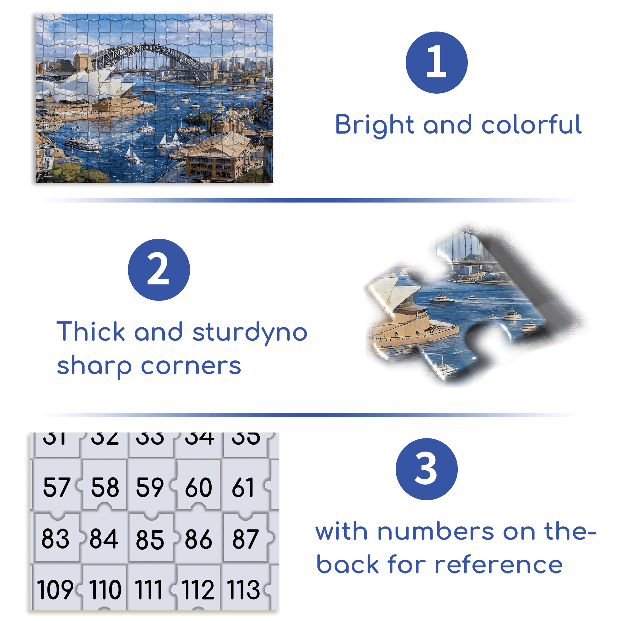 Sydney Harbour 500pcs/1000pcs Jigsaw Puzzle, Scratch-Resistant, Interactive Family Game & Brain-Boosting DIY Decor, Perfect for Halloween, Christmas & New Year Gifts, Family Puzzle Game