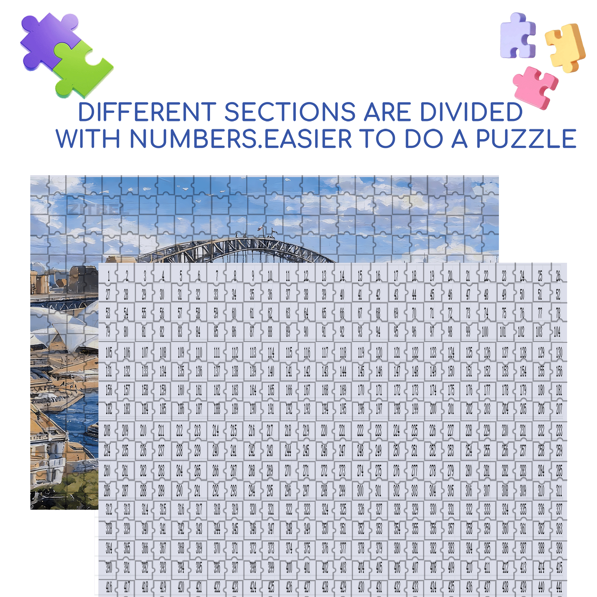 Sydney Harbour 500pcs/1000pcs Jigsaw Puzzle, Scratch-Resistant, Interactive Family Game & Brain-Boosting DIY Decor, Perfect for Halloween, Christmas & New Year Gifts, Family Puzzle Game