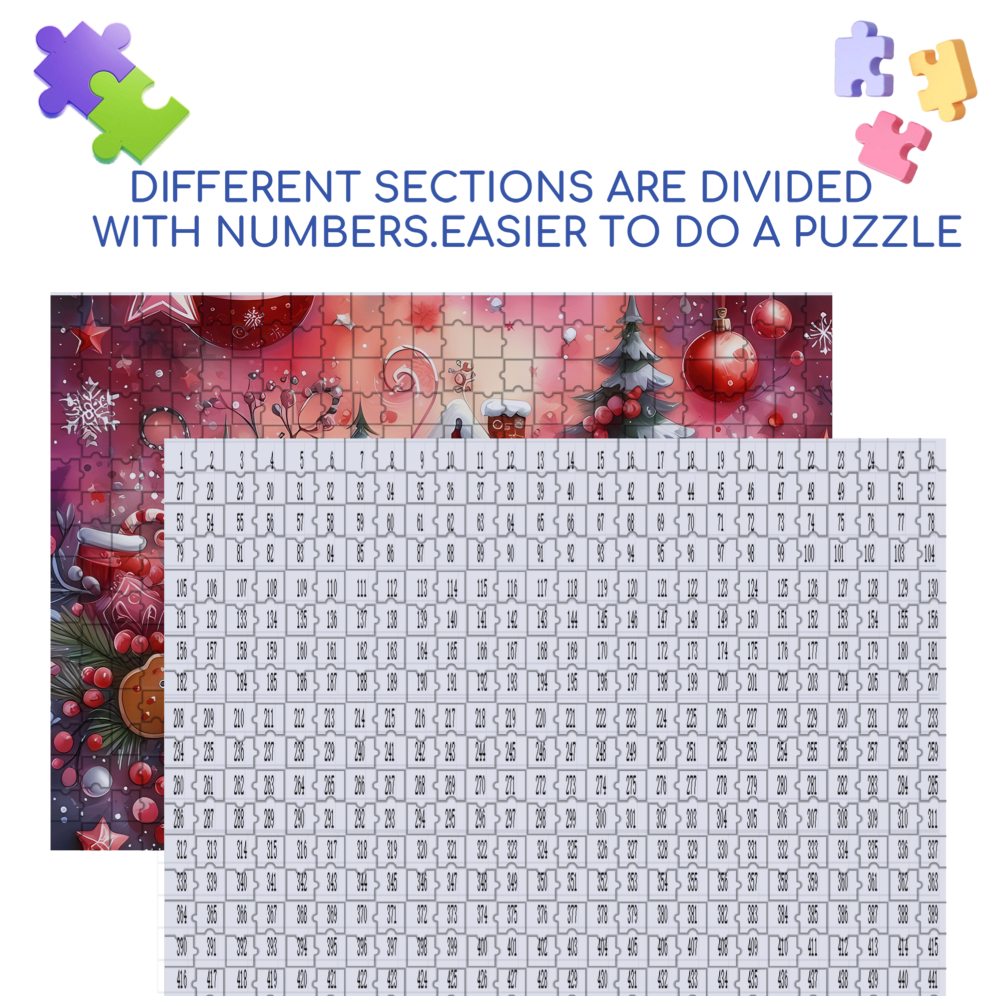 The Colors Of Christmas 500pcs/1000pcs Jigsaw Puzzle, Scratch-Resistant, Interactive Family Game & Brain-Boosting DIY Decor, Perfect for Halloween, Christmas & New Year Gifts, Family Puzzle Game