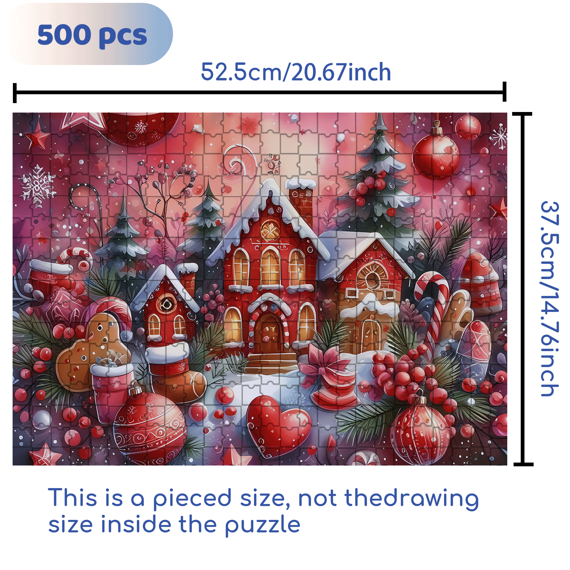 The Colors Of Christmas 500pcs/1000pcs Jigsaw Puzzle, Scratch-Resistant, Interactive Family Game & Brain-Boosting DIY Decor, Perfect for Halloween, Christmas & New Year Gifts, Family Puzzle Game