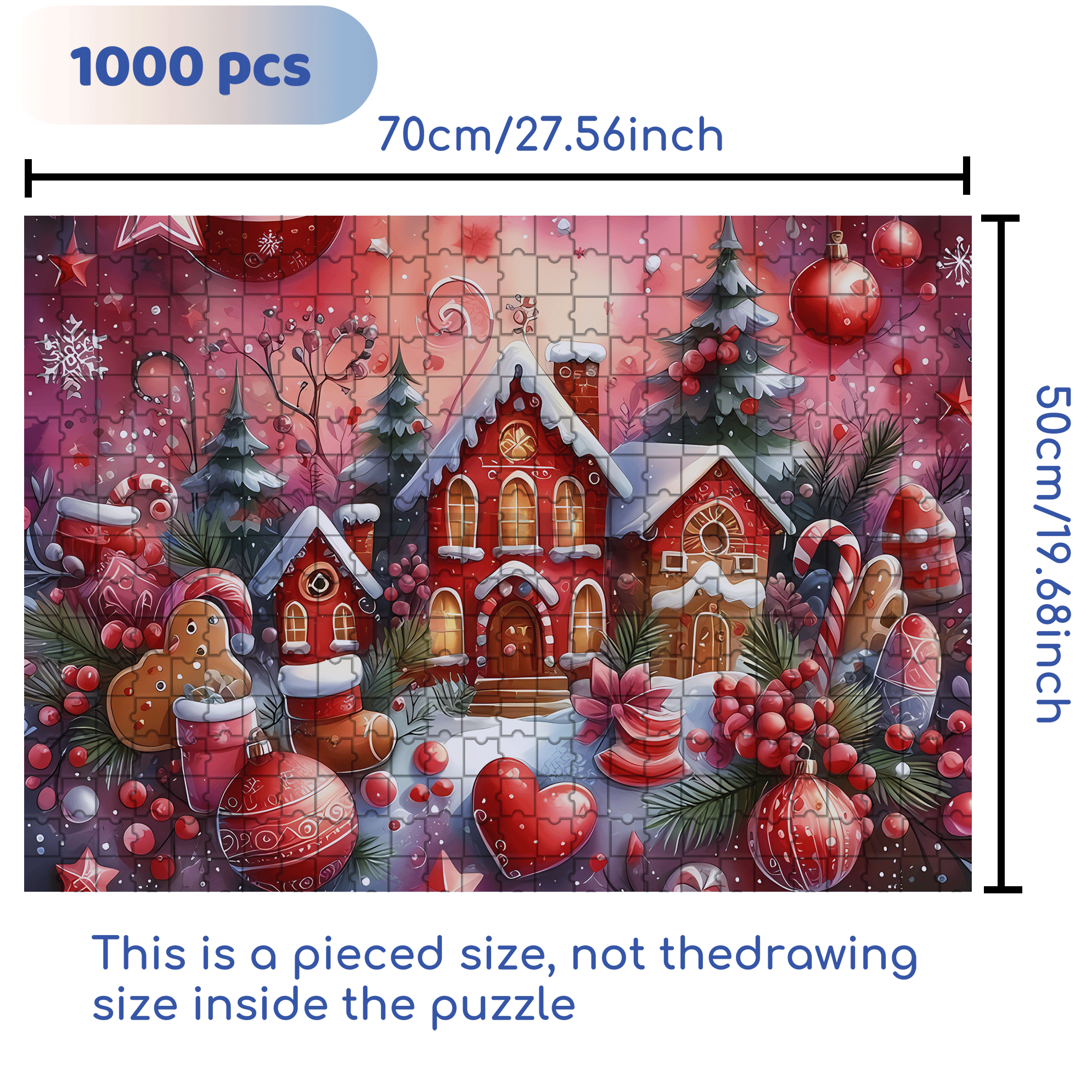 The Colors Of Christmas 500pcs/1000pcs Jigsaw Puzzle, Scratch-Resistant, Interactive Family Game & Brain-Boosting DIY Decor, Perfect for Halloween, Christmas & New Year Gifts, Family Puzzle Game