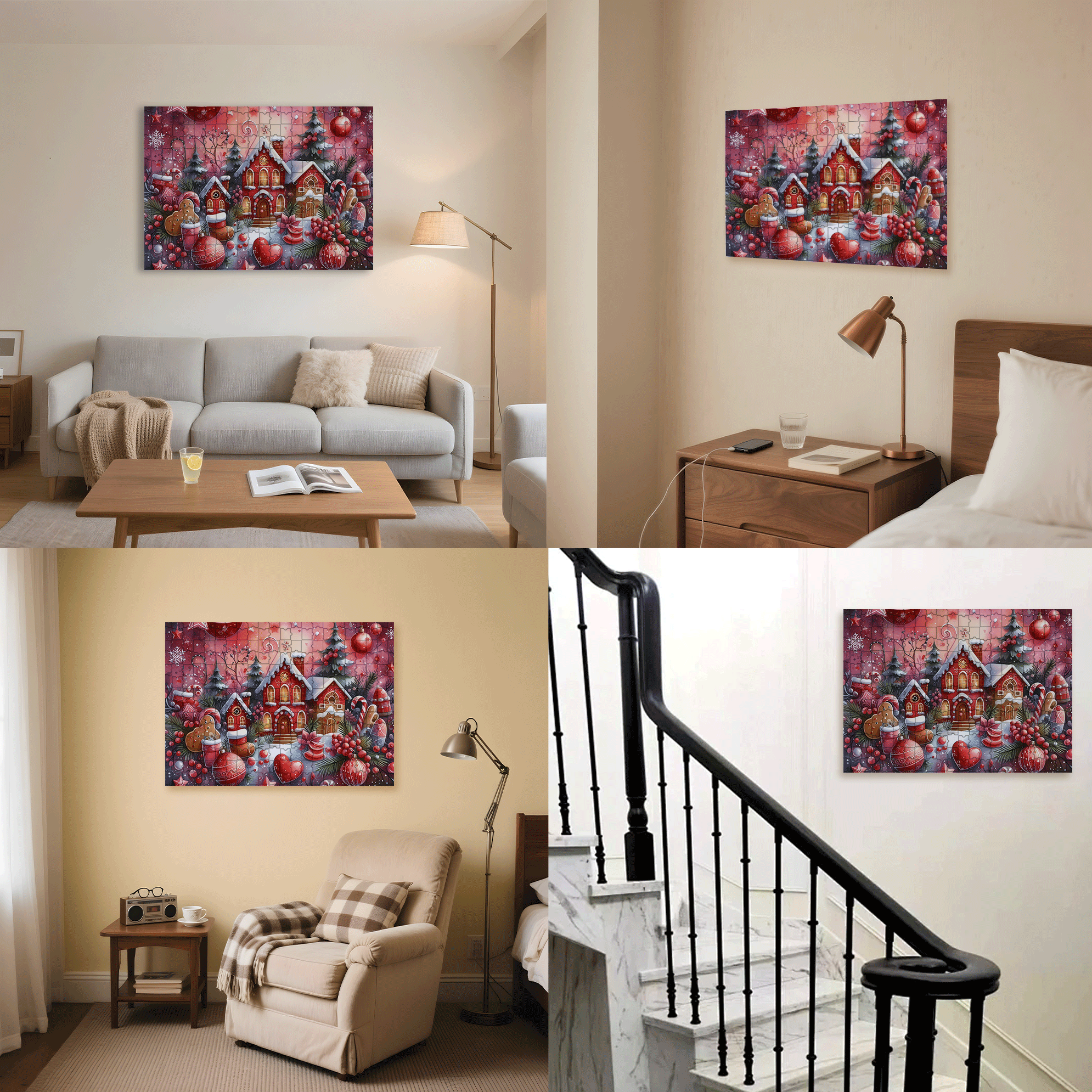 The Colors Of Christmas 500pcs/1000pcs Jigsaw Puzzle, Scratch-Resistant, Interactive Family Game & Brain-Boosting DIY Decor, Perfect for Halloween, Christmas & New Year Gifts, Family Puzzle Game