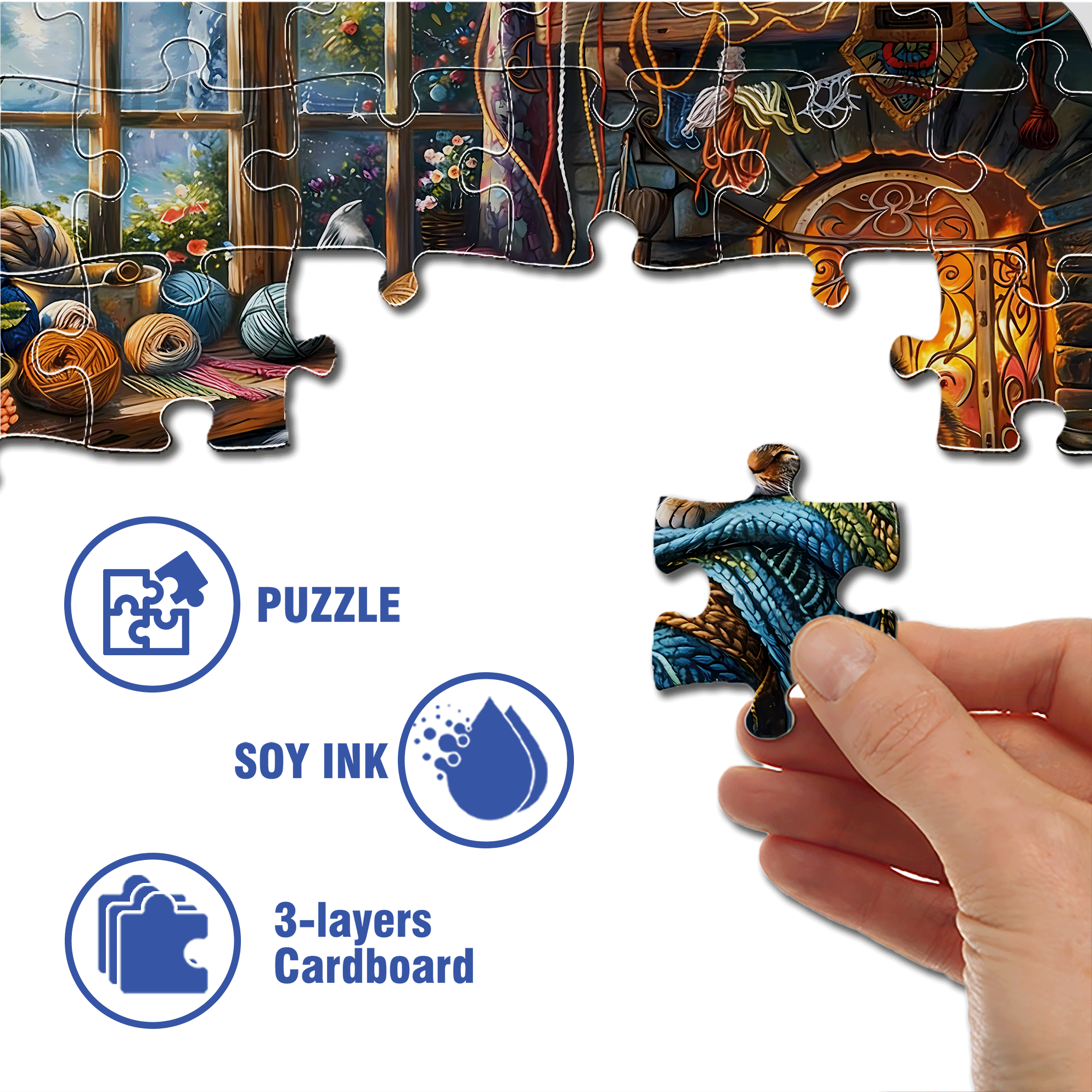 The Dreamy Meow Sleep 500pcs/1000pcs Jigsaw Puzzle, Scratch-Resistant, Interactive Family Game & Brain-Boosting DIY Decor, Perfect for Halloween, Christmas & New Year Gifts, Family Puzzle Game