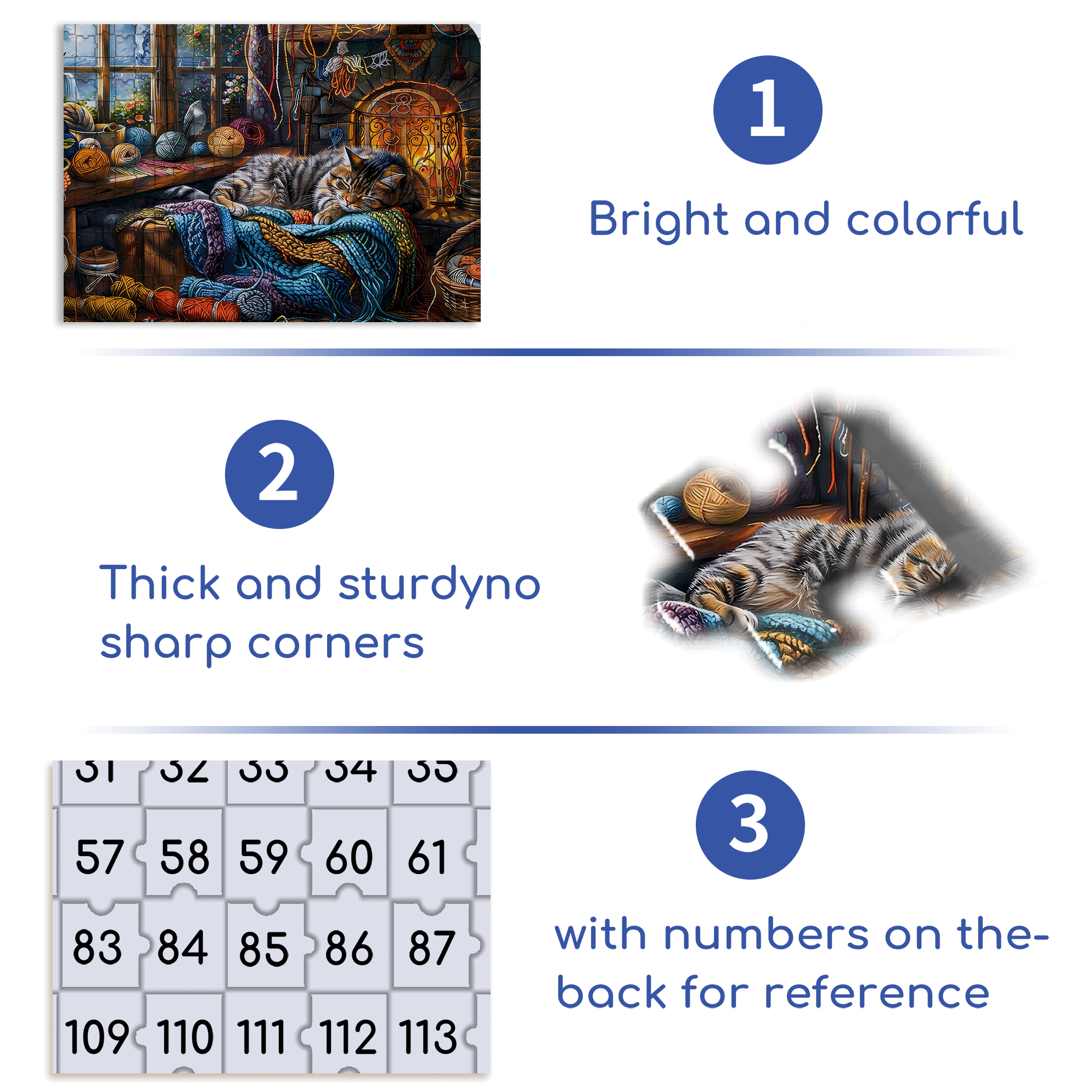 The Dreamy Meow Sleep 500pcs/1000pcs Jigsaw Puzzle, Scratch-Resistant, Interactive Family Game & Brain-Boosting DIY Decor, Perfect for Halloween, Christmas & New Year Gifts, Family Puzzle Game