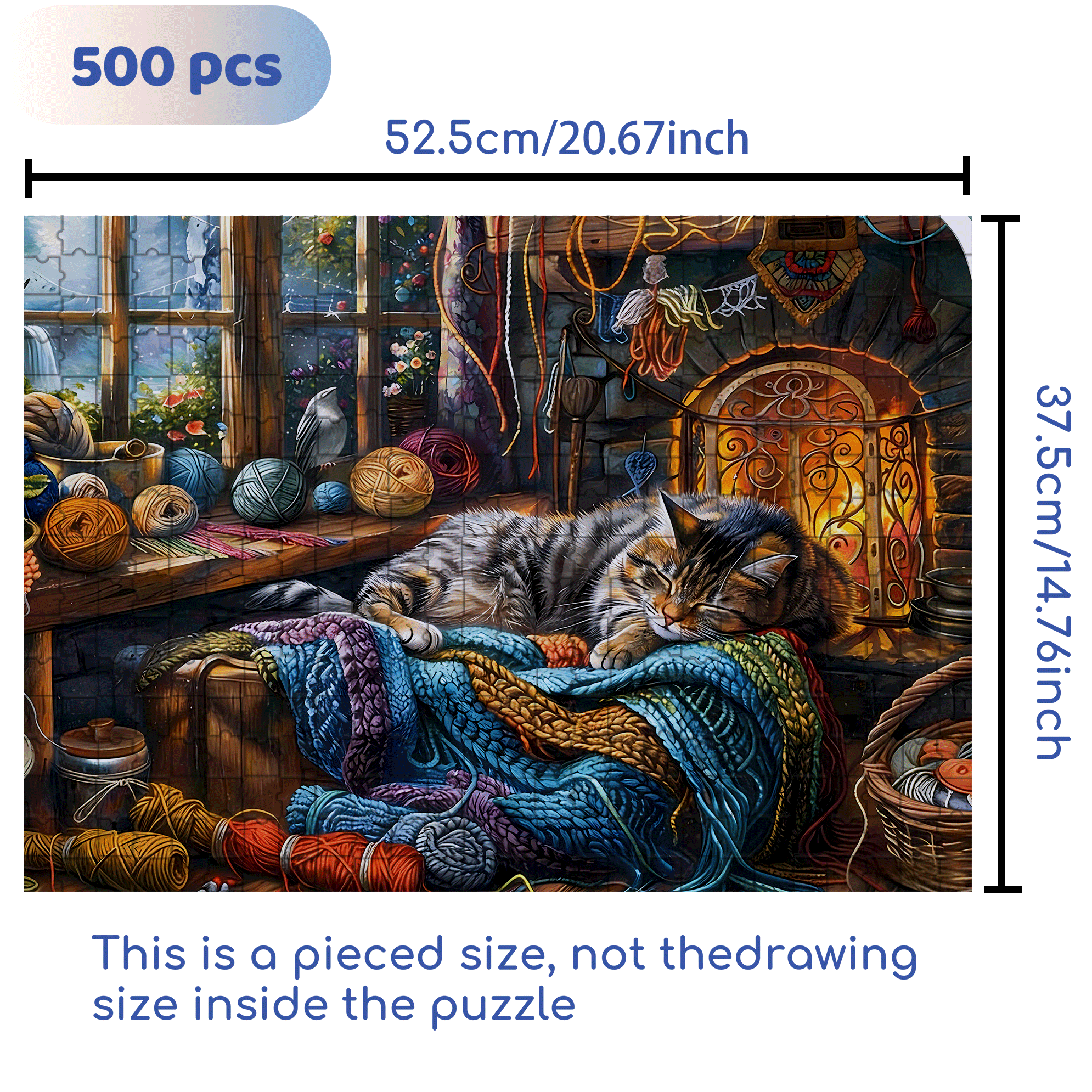 The Dreamy Meow Sleep 500pcs/1000pcs Jigsaw Puzzle, Scratch-Resistant, Interactive Family Game & Brain-Boosting DIY Decor, Perfect for Halloween, Christmas & New Year Gifts, Family Puzzle Game