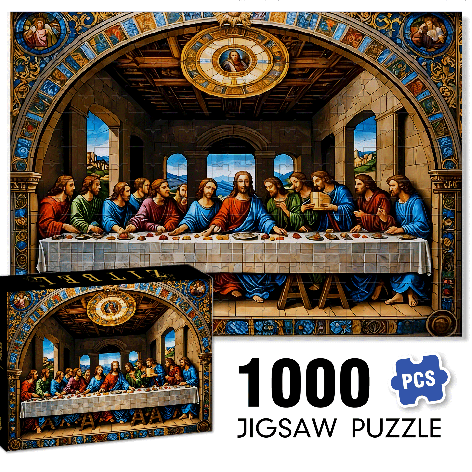 The Last Supper 500pcs/1000pcs Jigsaw Puzzle, Scratch-Resistant, Interactive Family Game & Brain-Boosting DIY Decor, Perfect for Halloween, Christmas & New Year Gifts, Family Puzzle Game