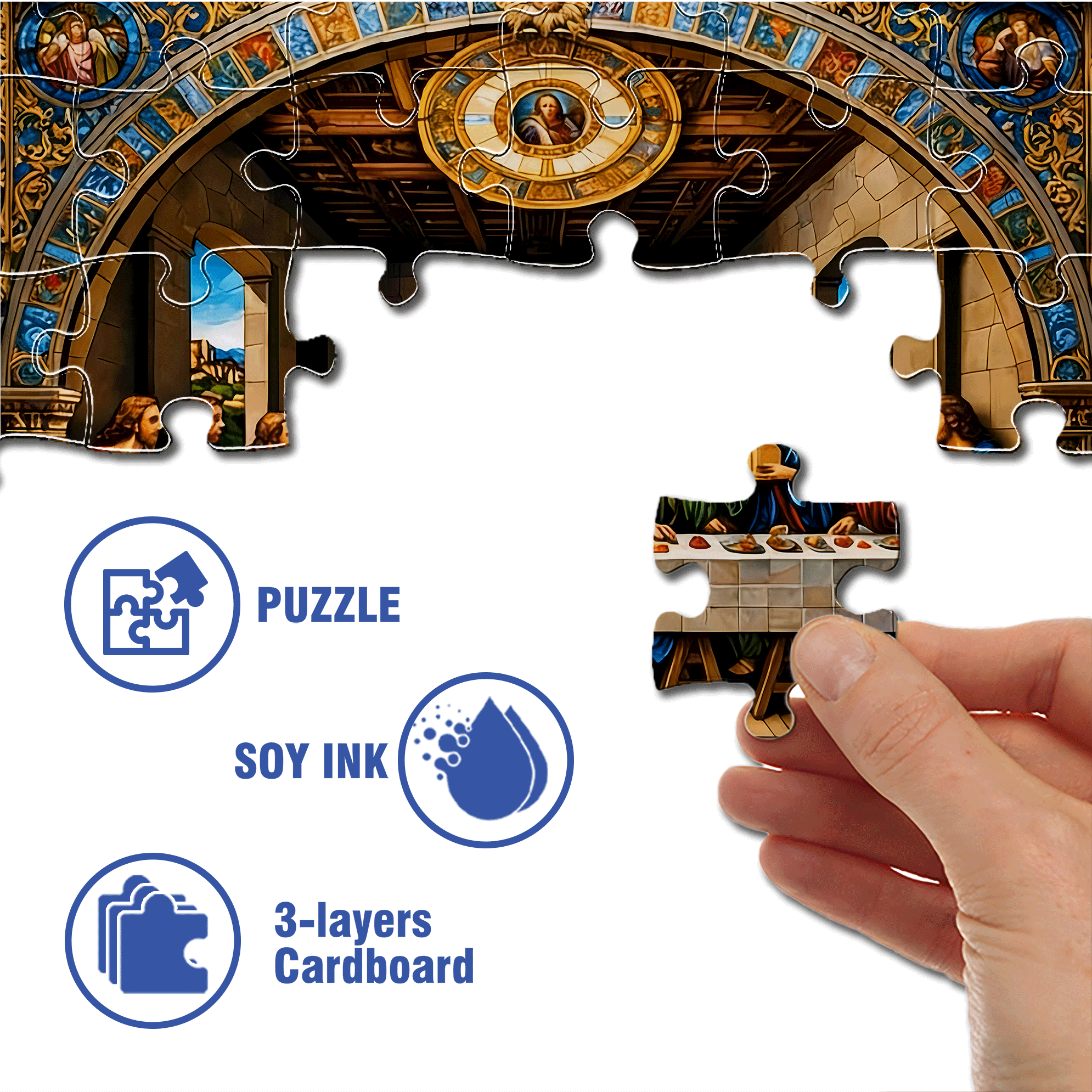 The Last Supper 500pcs/1000pcs Jigsaw Puzzle, Scratch-Resistant, Interactive Family Game & Brain-Boosting DIY Decor, Perfect for Halloween, Christmas & New Year Gifts, Family Puzzle Game