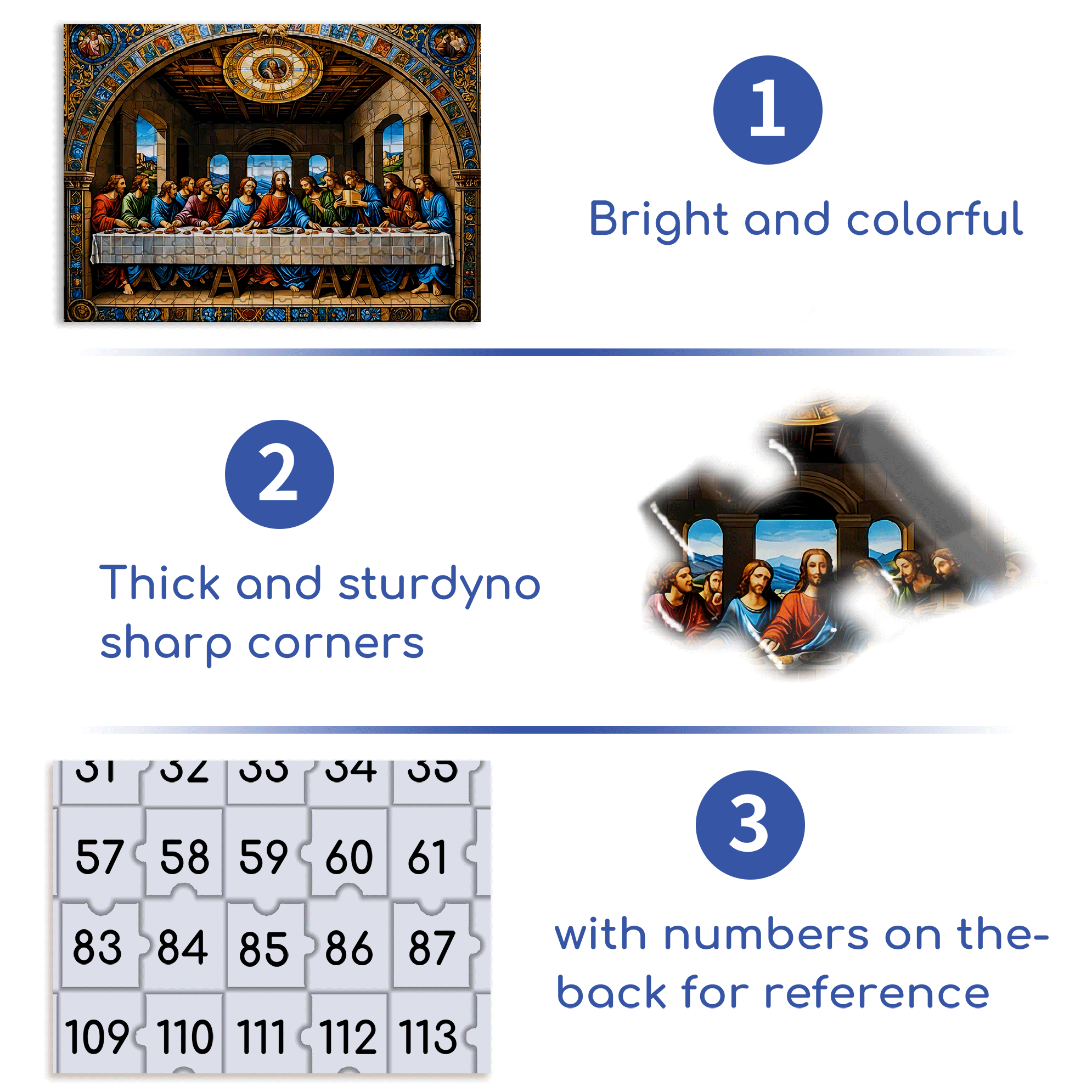 The Last Supper 500pcs/1000pcs Jigsaw Puzzle, Scratch-Resistant, Interactive Family Game & Brain-Boosting DIY Decor, Perfect for Halloween, Christmas & New Year Gifts, Family Puzzle Game