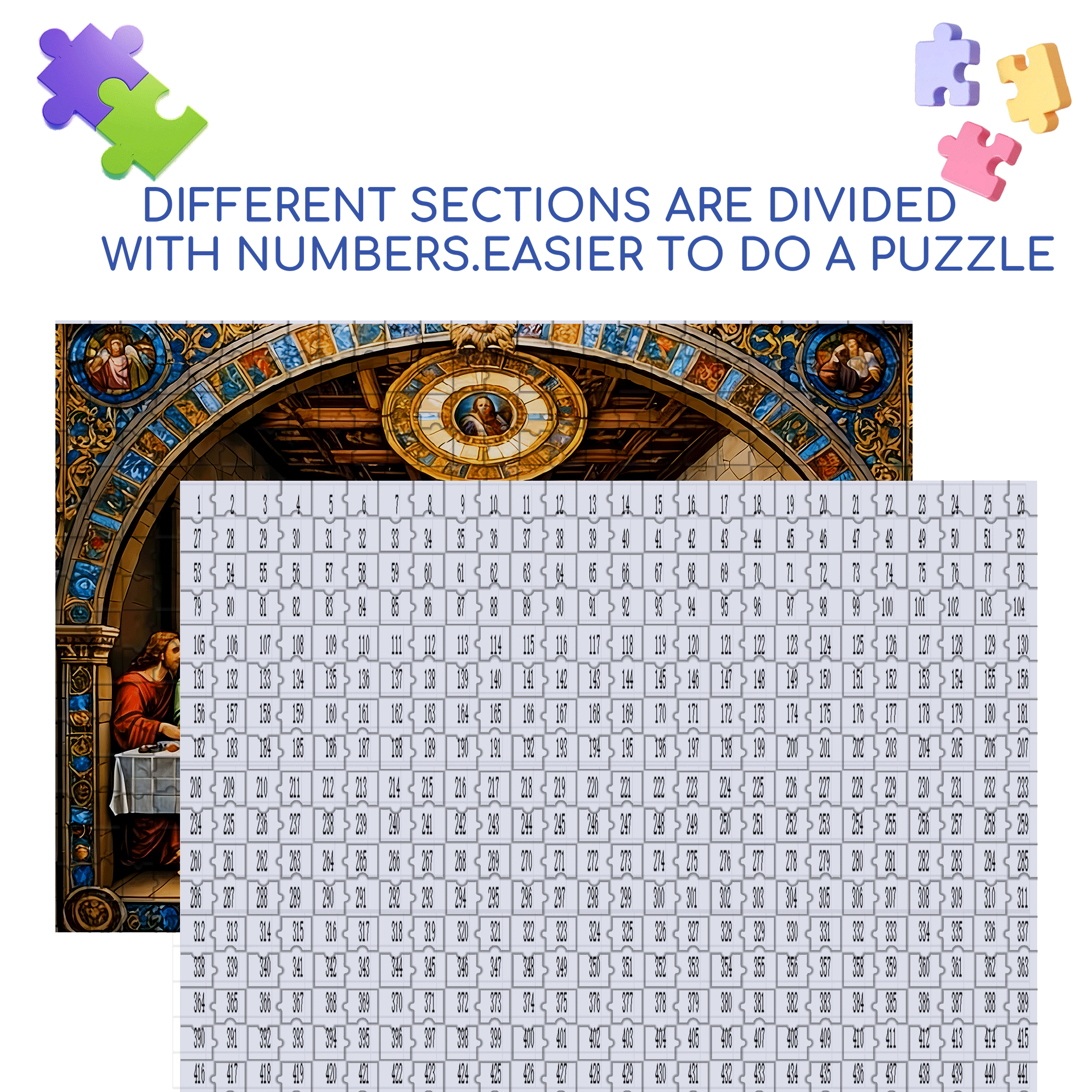 The Last Supper 500pcs/1000pcs Jigsaw Puzzle, Scratch-Resistant, Interactive Family Game & Brain-Boosting DIY Decor, Perfect for Halloween, Christmas & New Year Gifts, Family Puzzle Game