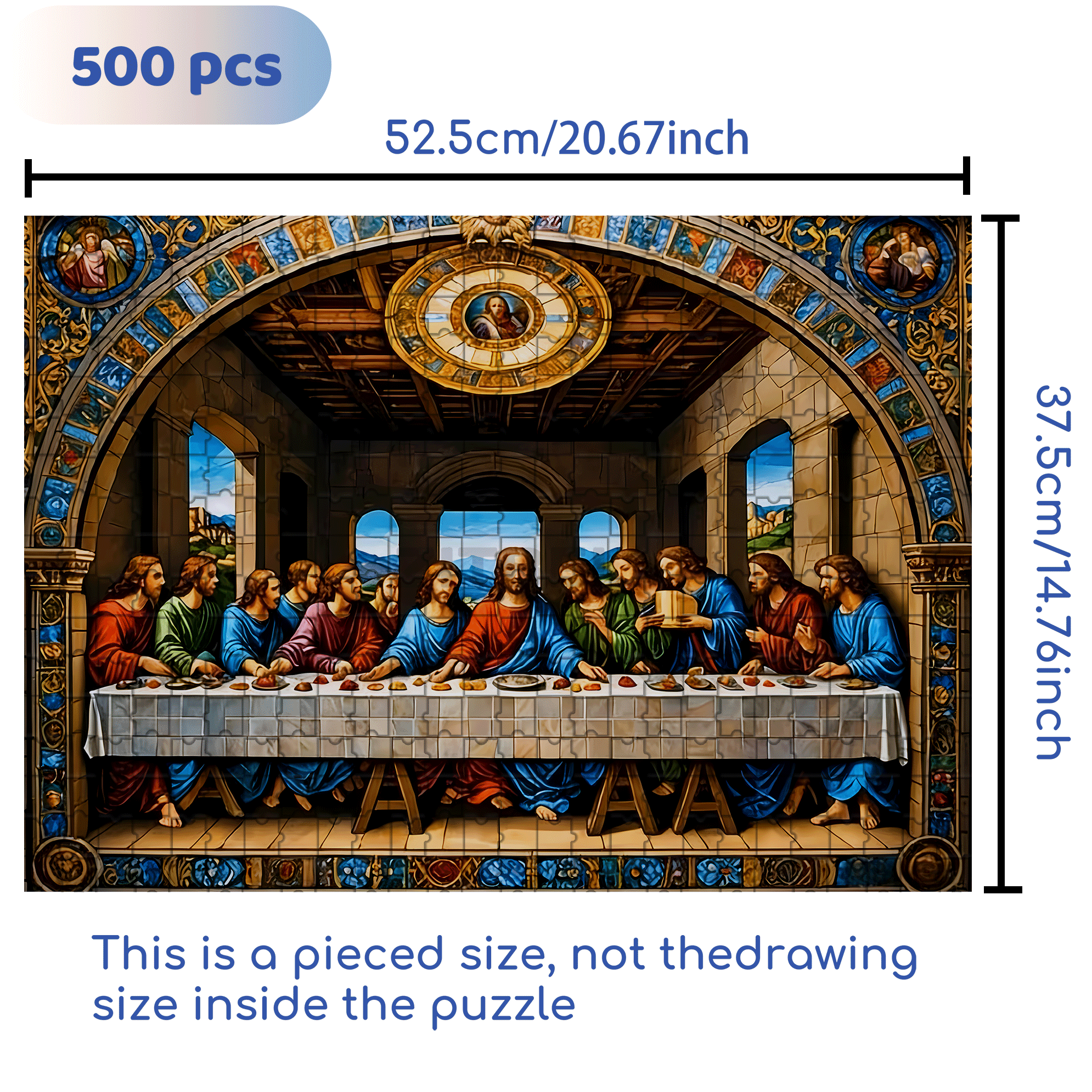 The Last Supper 500pcs/1000pcs Jigsaw Puzzle, Scratch-Resistant, Interactive Family Game & Brain-Boosting DIY Decor, Perfect for Halloween, Christmas & New Year Gifts, Family Puzzle Game