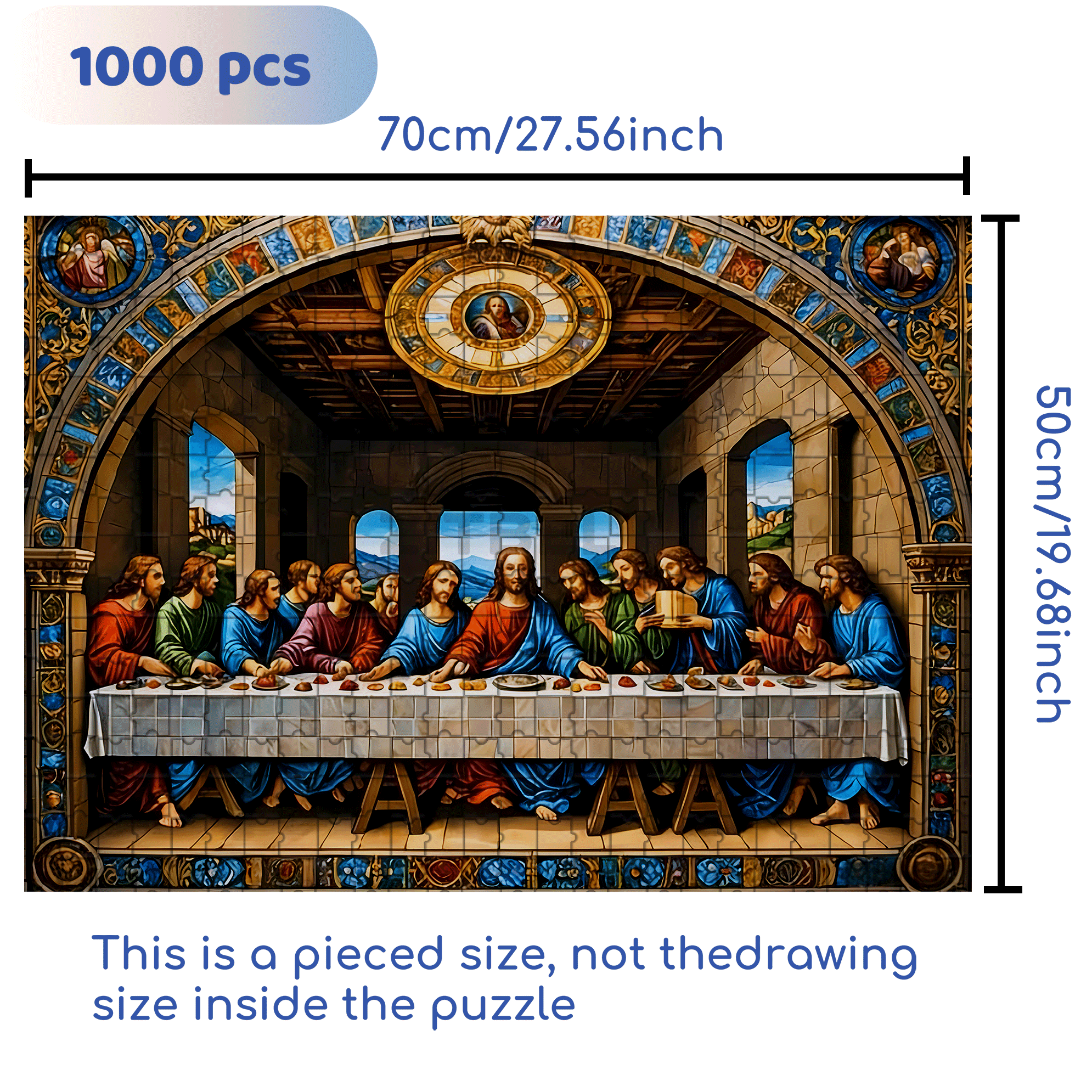 The Last Supper 500pcs/1000pcs Jigsaw Puzzle, Scratch-Resistant, Interactive Family Game & Brain-Boosting DIY Decor, Perfect for Halloween, Christmas & New Year Gifts, Family Puzzle Game