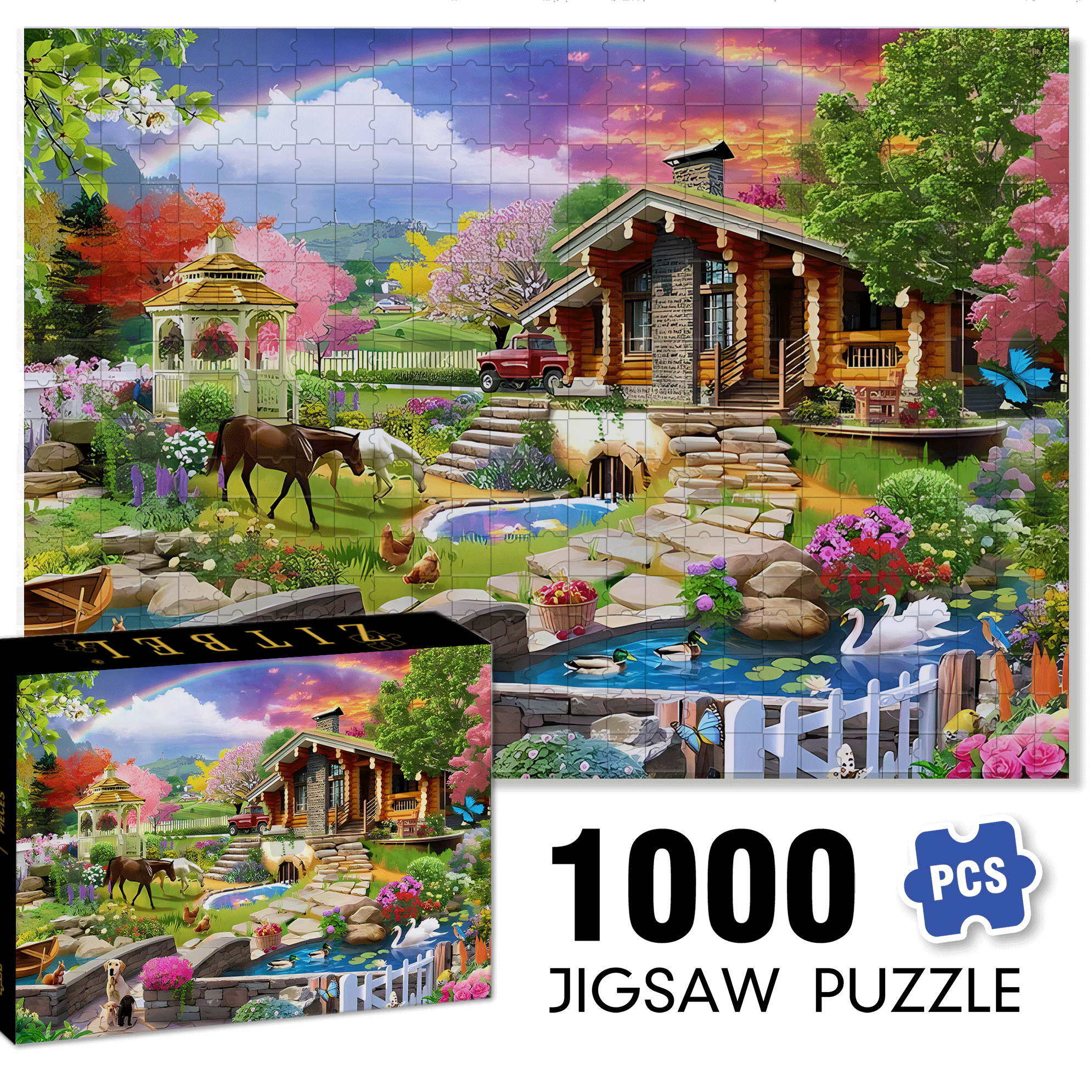 The Life I Long For 500pcs/1000pcs Jigsaw Puzzle, Scratch-Resistant, Interactive Family Game & Brain-Boosting DIY Decor, Perfect for Halloween, Christmas & New Year Gifts, Family Puzzle Game