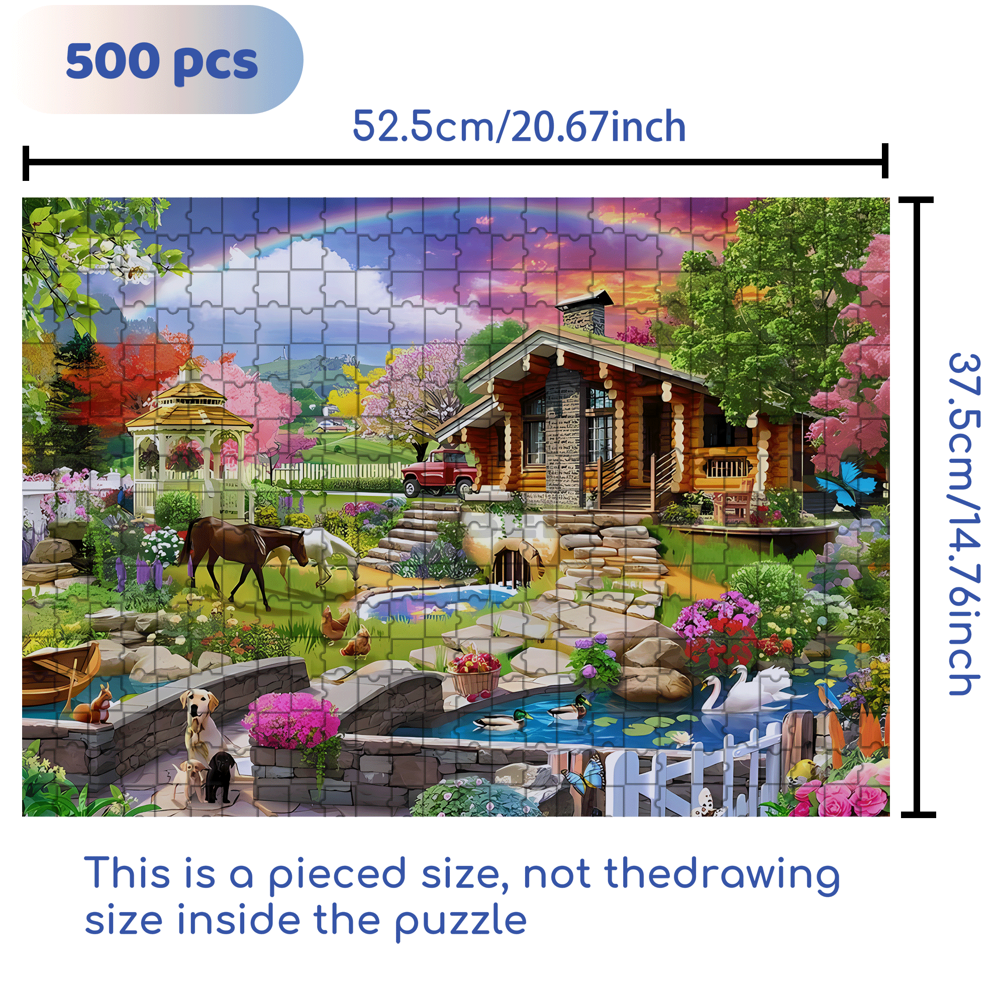The Life I Long For 500pcs/1000pcs Jigsaw Puzzle, Scratch-Resistant, Interactive Family Game & Brain-Boosting DIY Decor, Perfect for Halloween, Christmas & New Year Gifts, Family Puzzle Game