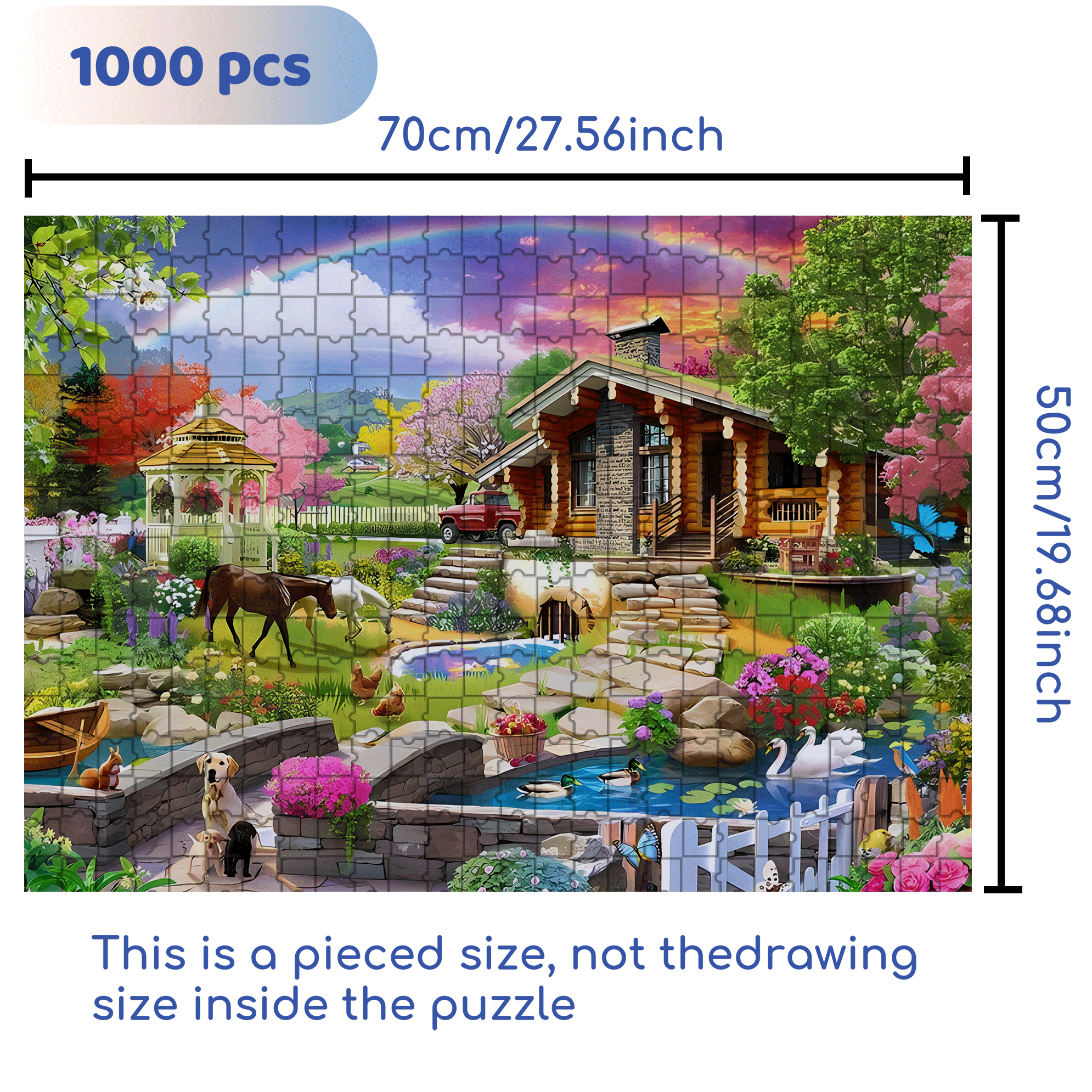 The Life I Long For 500pcs/1000pcs Jigsaw Puzzle, Scratch-Resistant, Interactive Family Game & Brain-Boosting DIY Decor, Perfect for Halloween, Christmas & New Year Gifts, Family Puzzle Game
