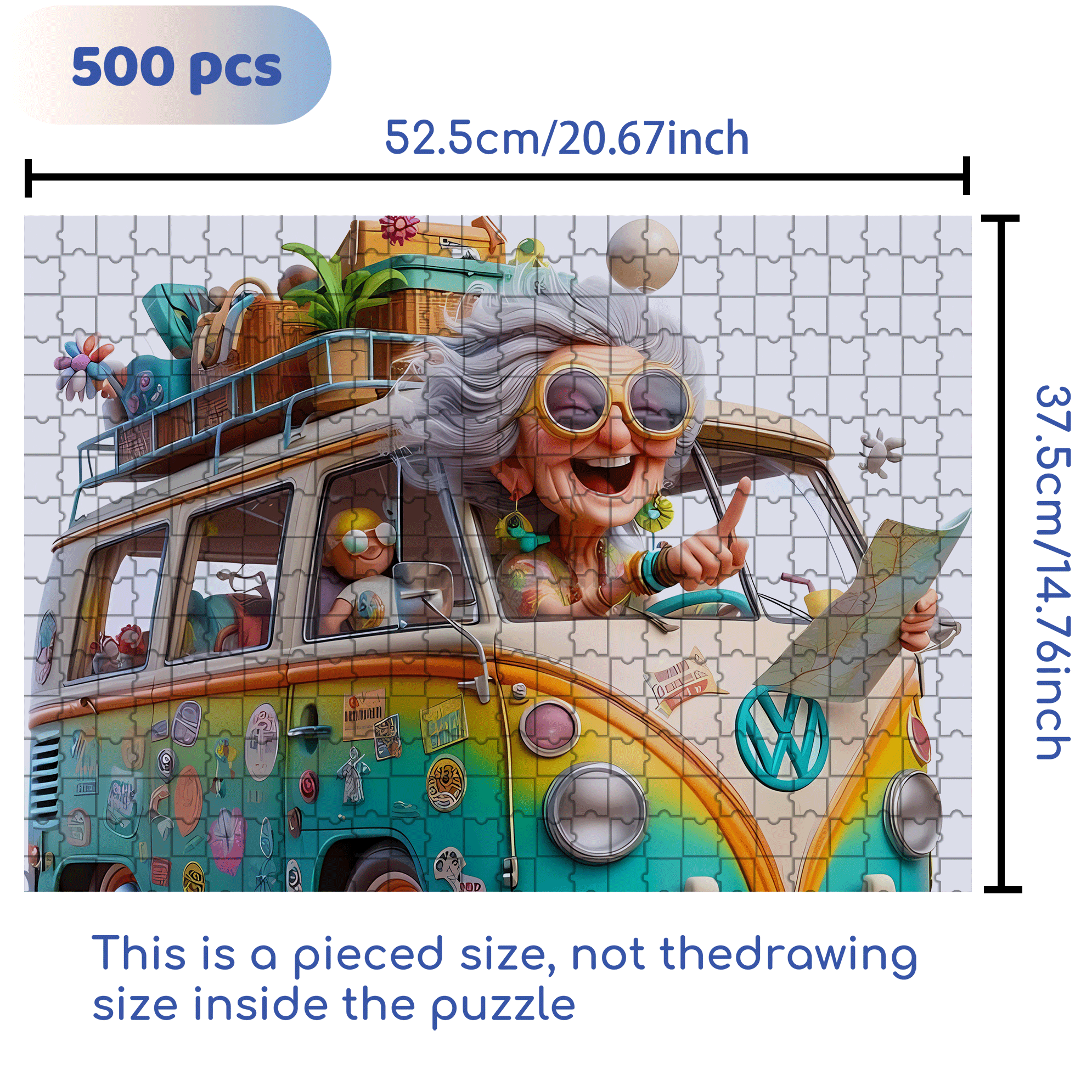 The Old Lady 500pcs/1000pcs Jigsaw Puzzle, Scratch-Resistant, Interactive Family Game & Brain-Boosting DIY Decor, Perfect for Halloween, Christmas & New Year Gifts, Family Puzzle Game