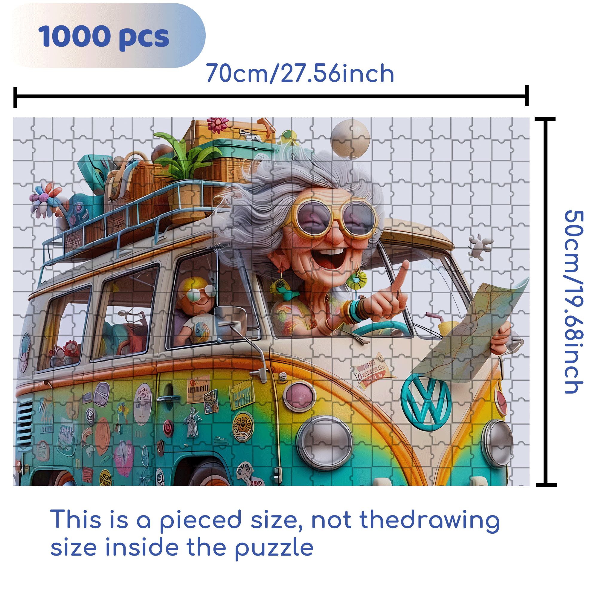 The Old Lady 500pcs/1000pcs Jigsaw Puzzle, Scratch-Resistant, Interactive Family Game & Brain-Boosting DIY Decor, Perfect for Halloween, Christmas & New Year Gifts, Family Puzzle Game