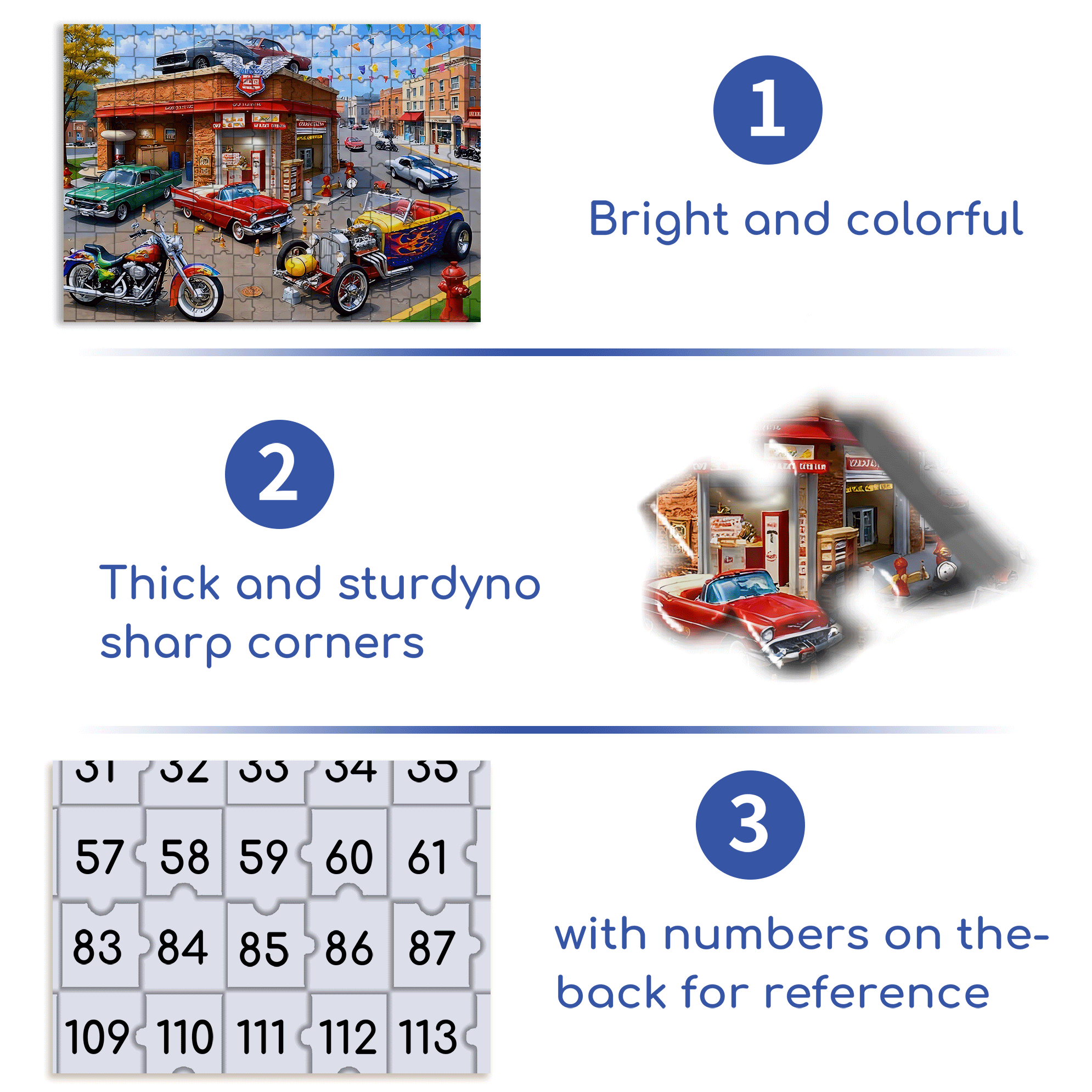 The Retro Street Corner Roared 500pcs/1000pcs Jigsaw Puzzle, Scratch-Resistant, Interactive Family Game & Brain-Boosting DIY Decor, Perfect for Halloween, Christmas & New Year Gifts, Family Puzzle Game